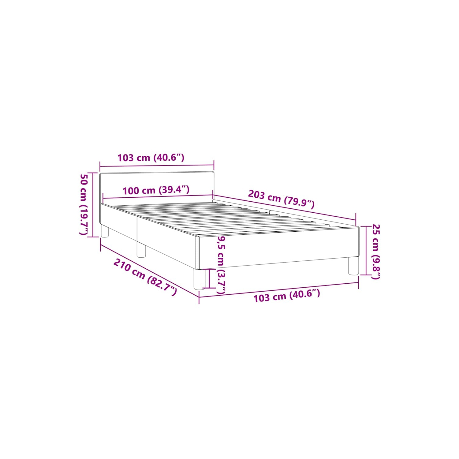 vidaXL Velvet Platform Bed Frame, No Box Spring Needed/No Mattress, Light Gray Twin XL Bed