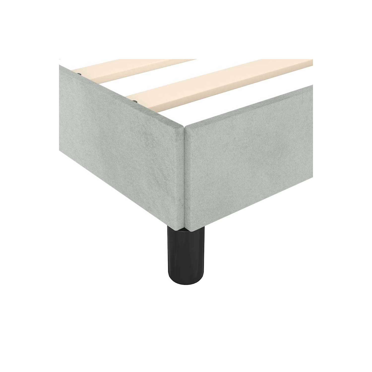 vidaXL Velvet Platform Bed Frame, No Box Spring Needed/No Mattress, Light Gray Full Bed