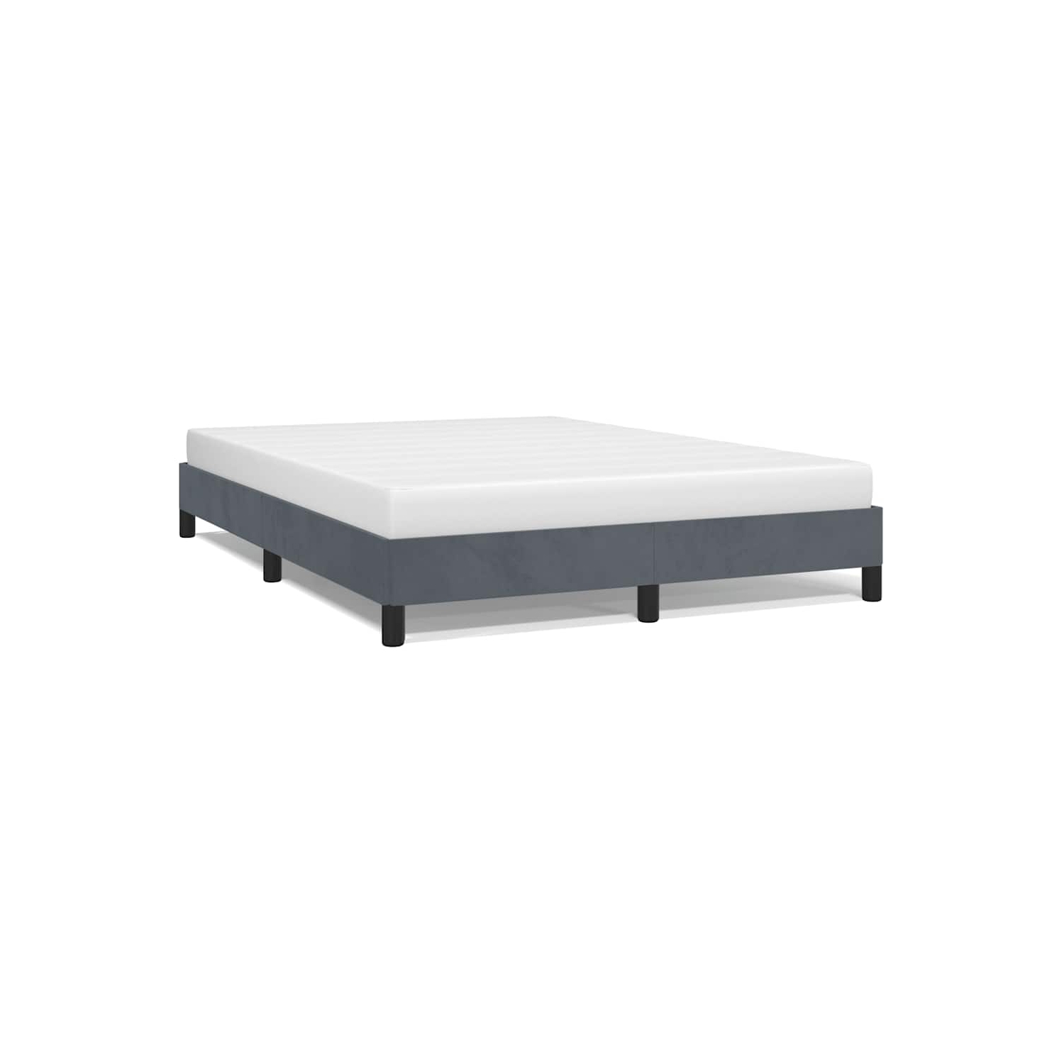 vidaXL Full Bed Frame, Velvet Upholstered Platform Bed Frame, Dark Gray, No Mattress
