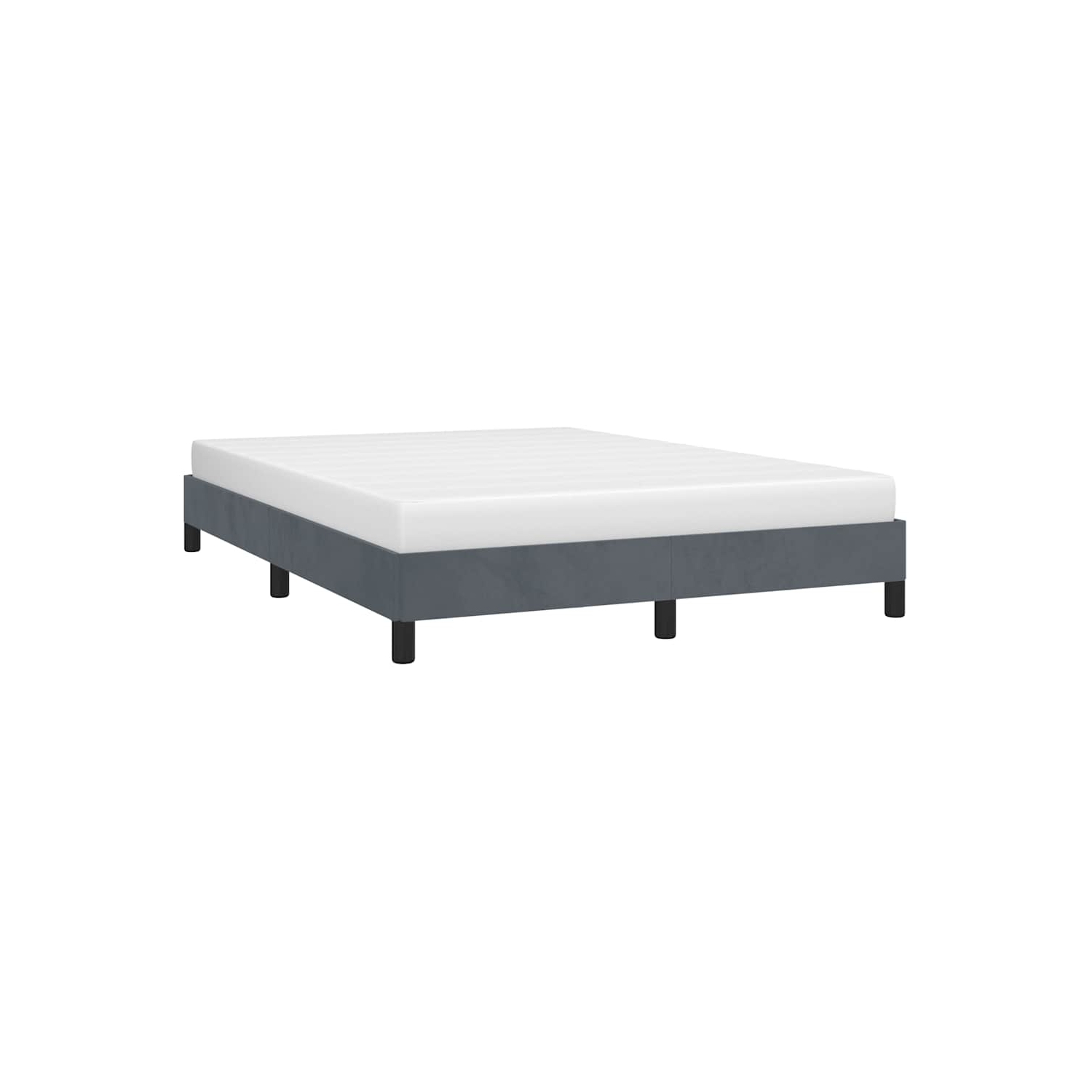 vidaXL Full Bed Frame, Velvet Upholstered Platform Bed Frame, Dark Gray, No Mattress