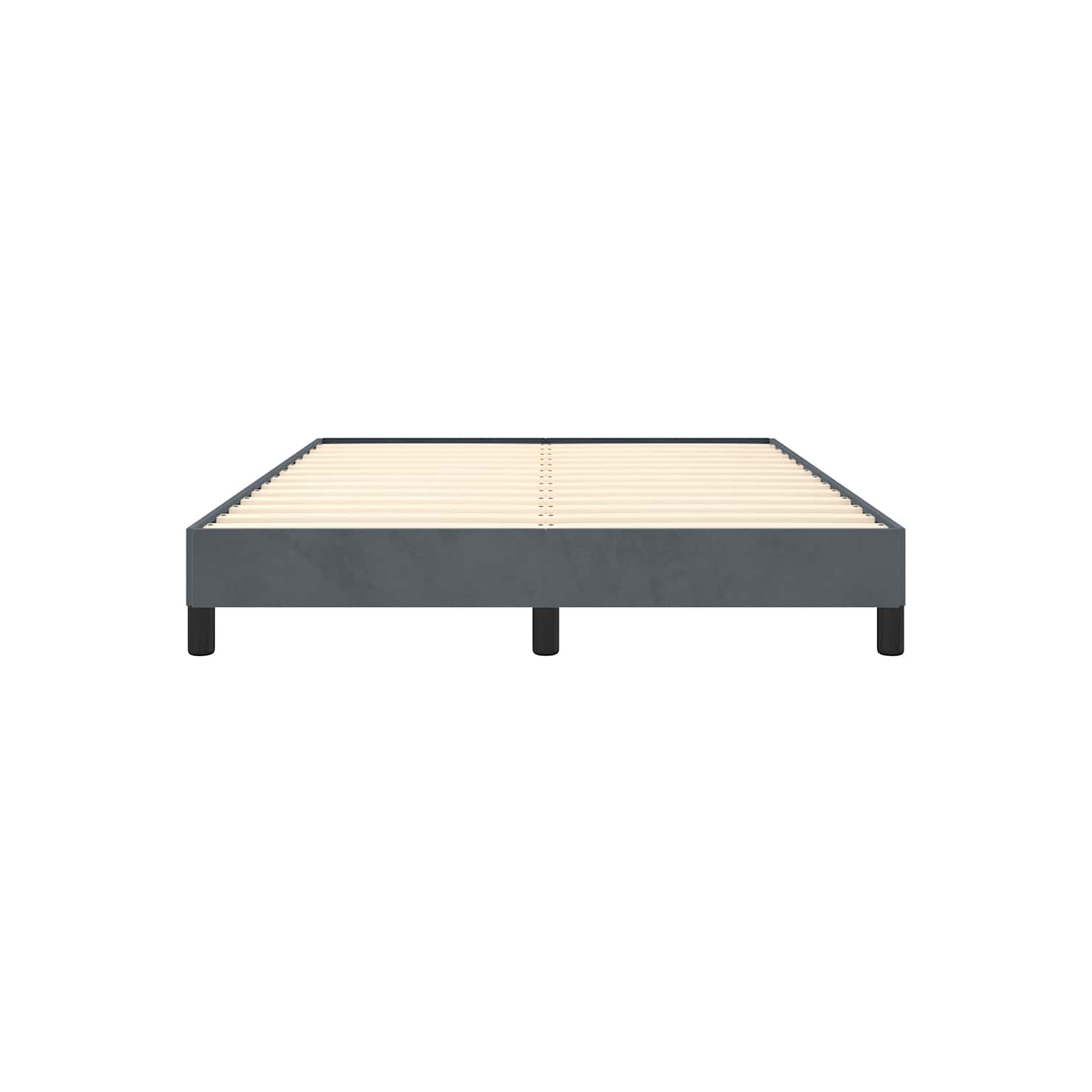 vidaXL Full Bed Frame, Velvet Upholstered Platform Bed Frame, Dark Gray, No Mattress