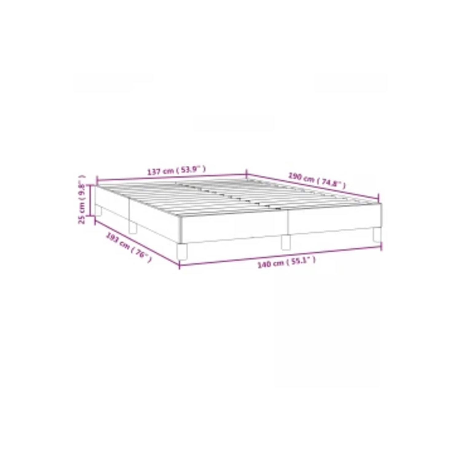 vidaXL Full Bed Frame, Velvet Upholstered Platform Bed Frame, Dark Gray, No Mattress