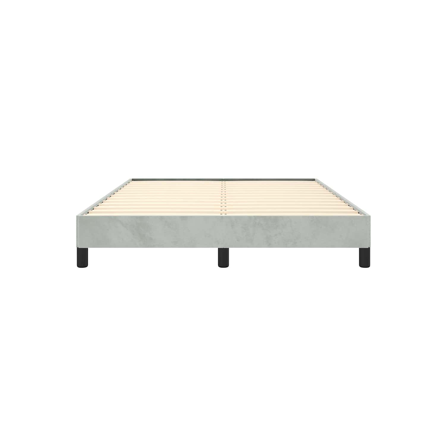 vidaXL Full Bed Frame, Velvet Upholstered Platform Bed Frame, Light Gray, No Mattress