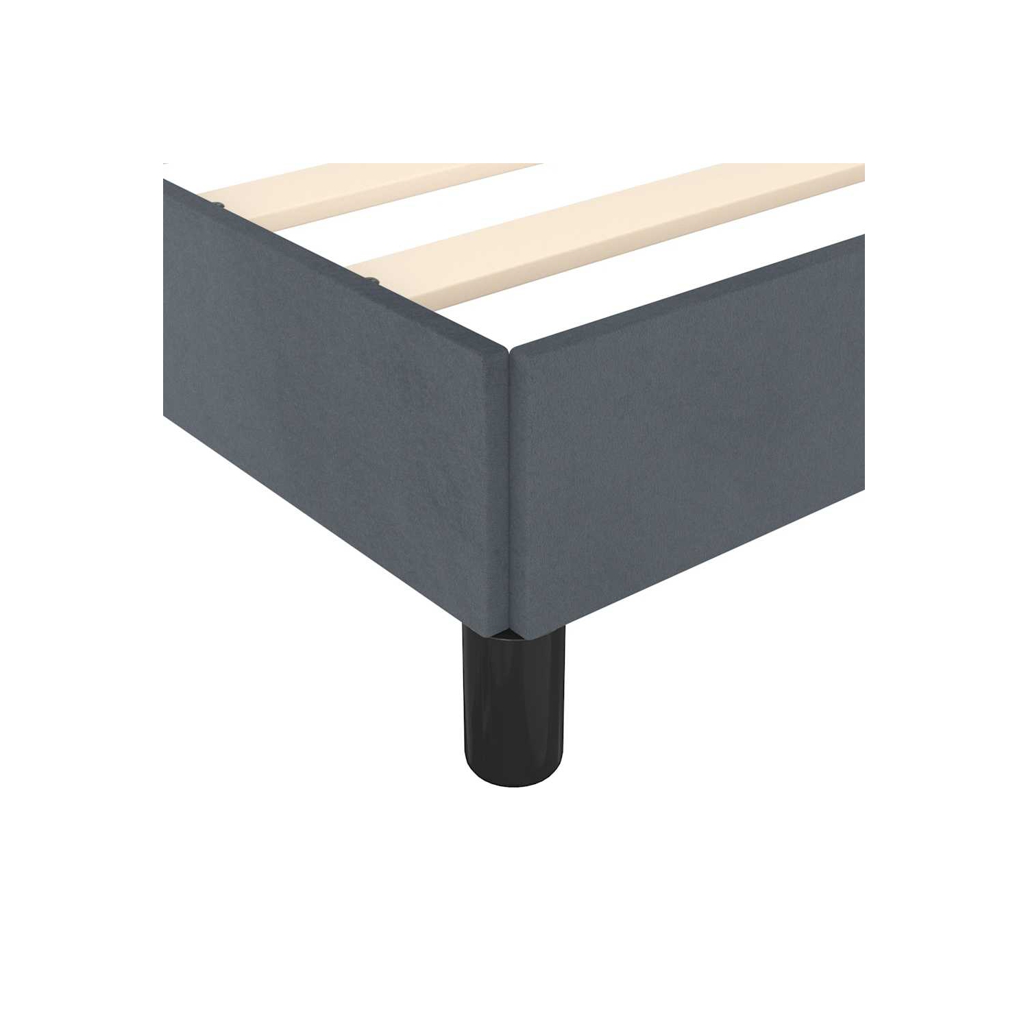 vidaXL King Bed Frame, Velvet Upholstered Platform Bed Frame, Dark Gray, No Mattress