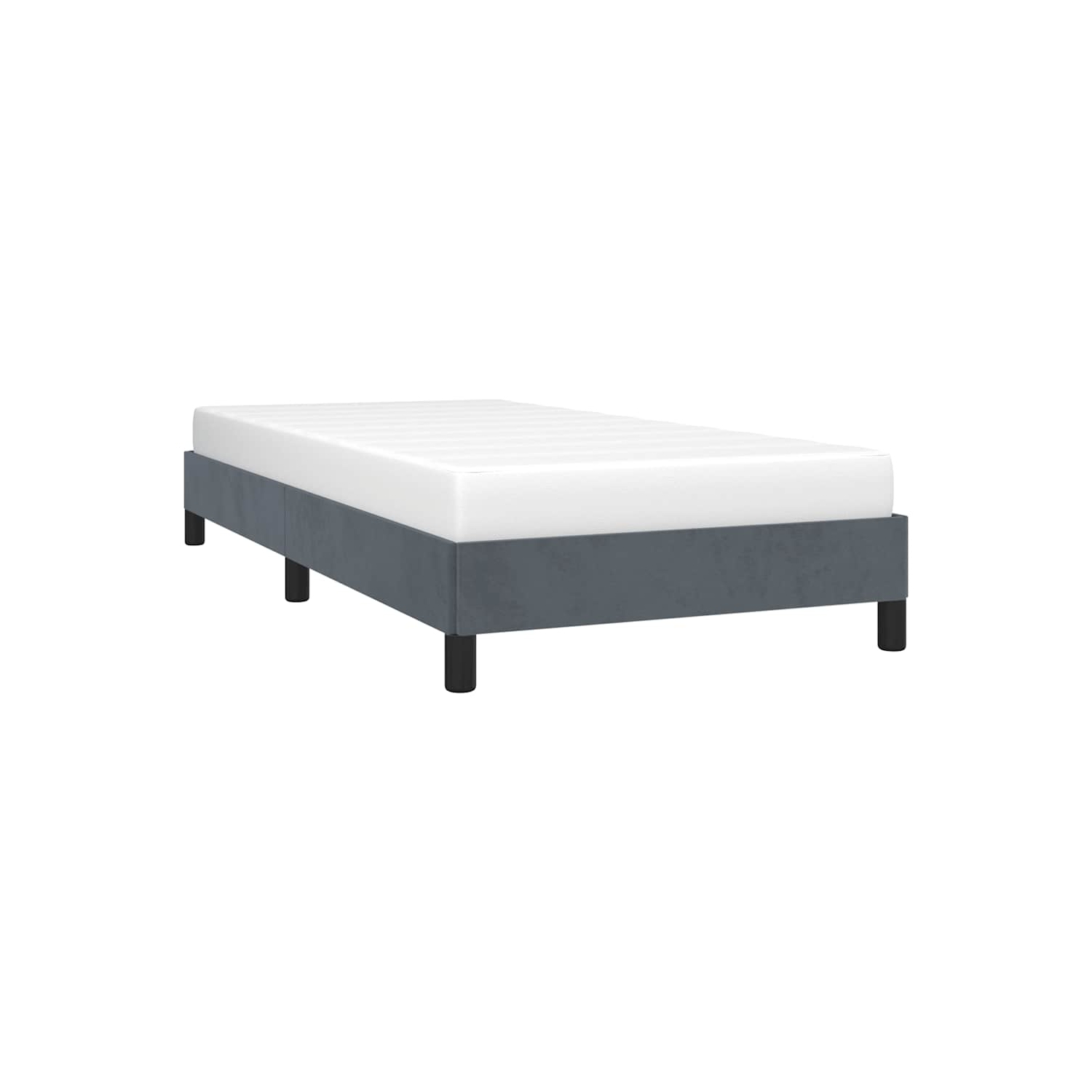 Très grand cadre de lit simple vidaXL, cadre de lit plateforme recouvert de velours, gris foncé, aucun matelas