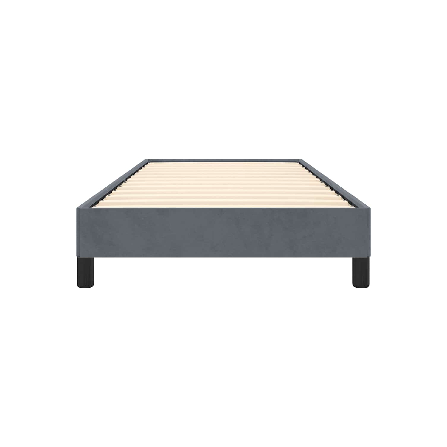 Très grand cadre de lit simple vidaXL, cadre de lit plateforme recouvert de velours, gris foncé, aucun matelas