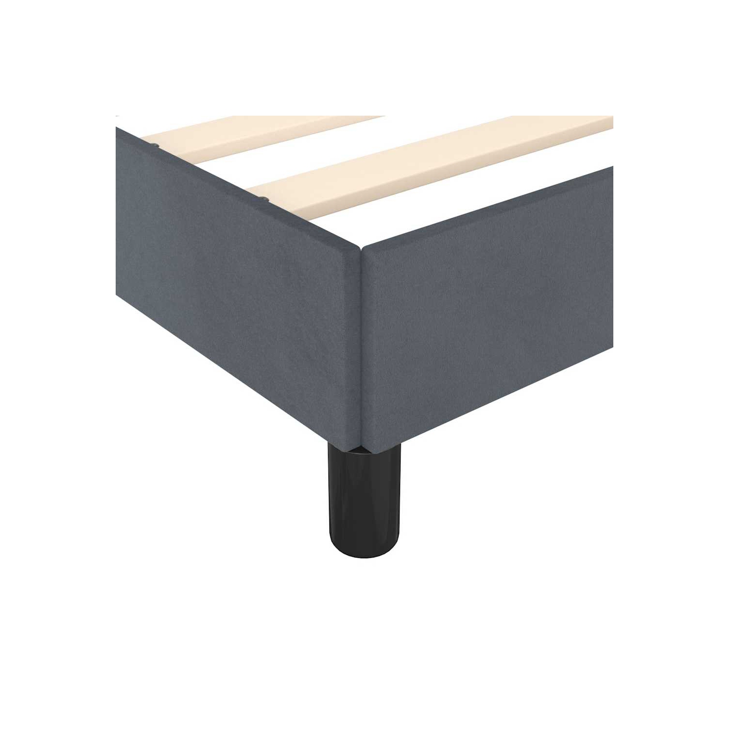 Très grand cadre de lit simple vidaXL, cadre de lit plateforme recouvert de velours, gris foncé, aucun matelas