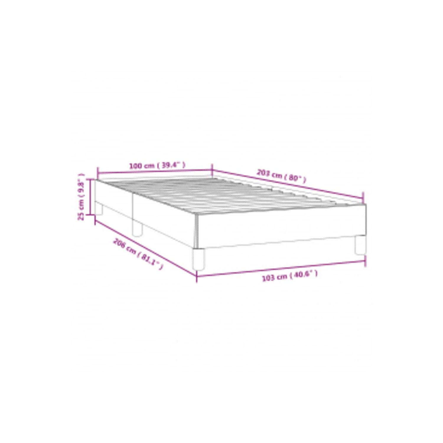 Très grand cadre de lit simple vidaXL, cadre de lit plateforme recouvert de velours, gris foncé, aucun matelas