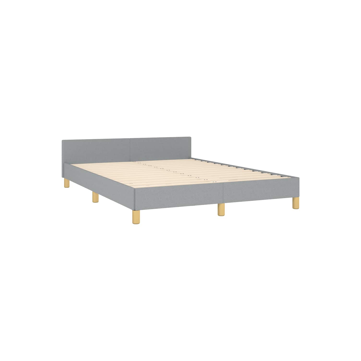 vidaXL Fabric Full Platform Bed Frame, Slats Support, Easy Assembly, No Mattress, Light Gray