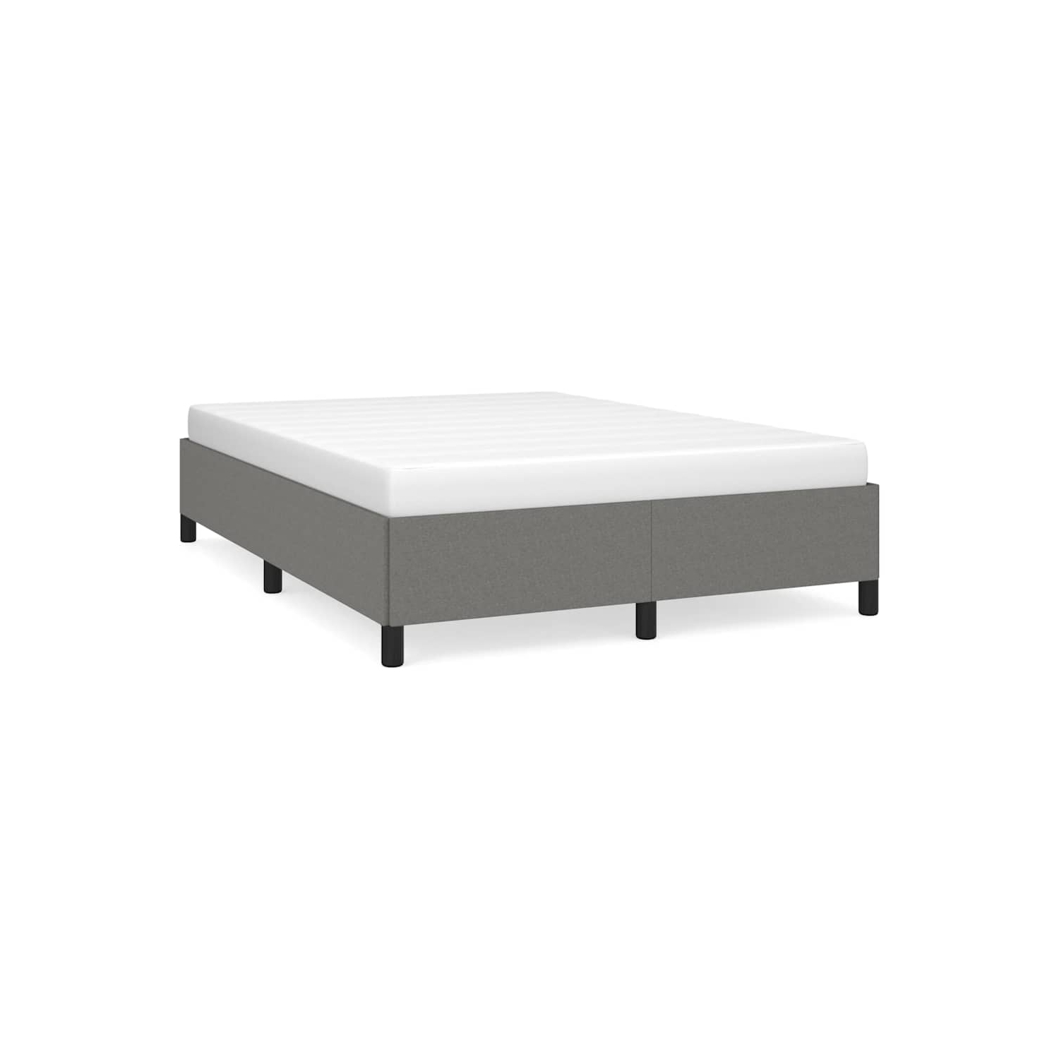 vidaXL Full Bed Frame, Fabric Upholstered Platform Bed Frame, Dark Gray, No Mattress