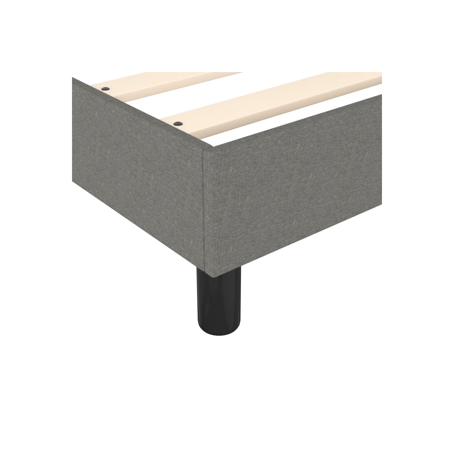 Cadre de lit à ressorts vidaXL, tissu gris foncé TG pour lit simple