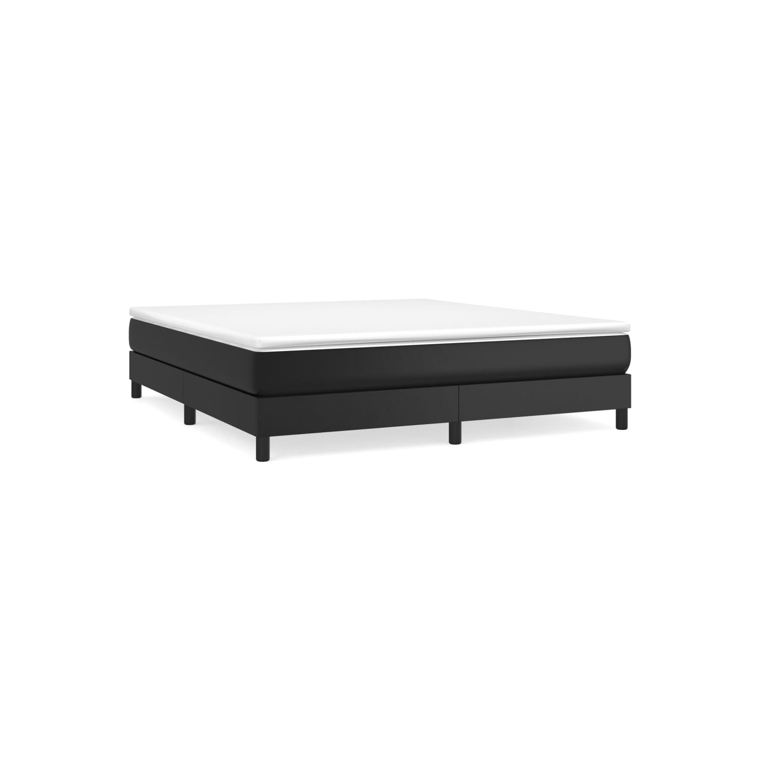 vidaXL Box Spring Bed Frame Black King Faux Leather