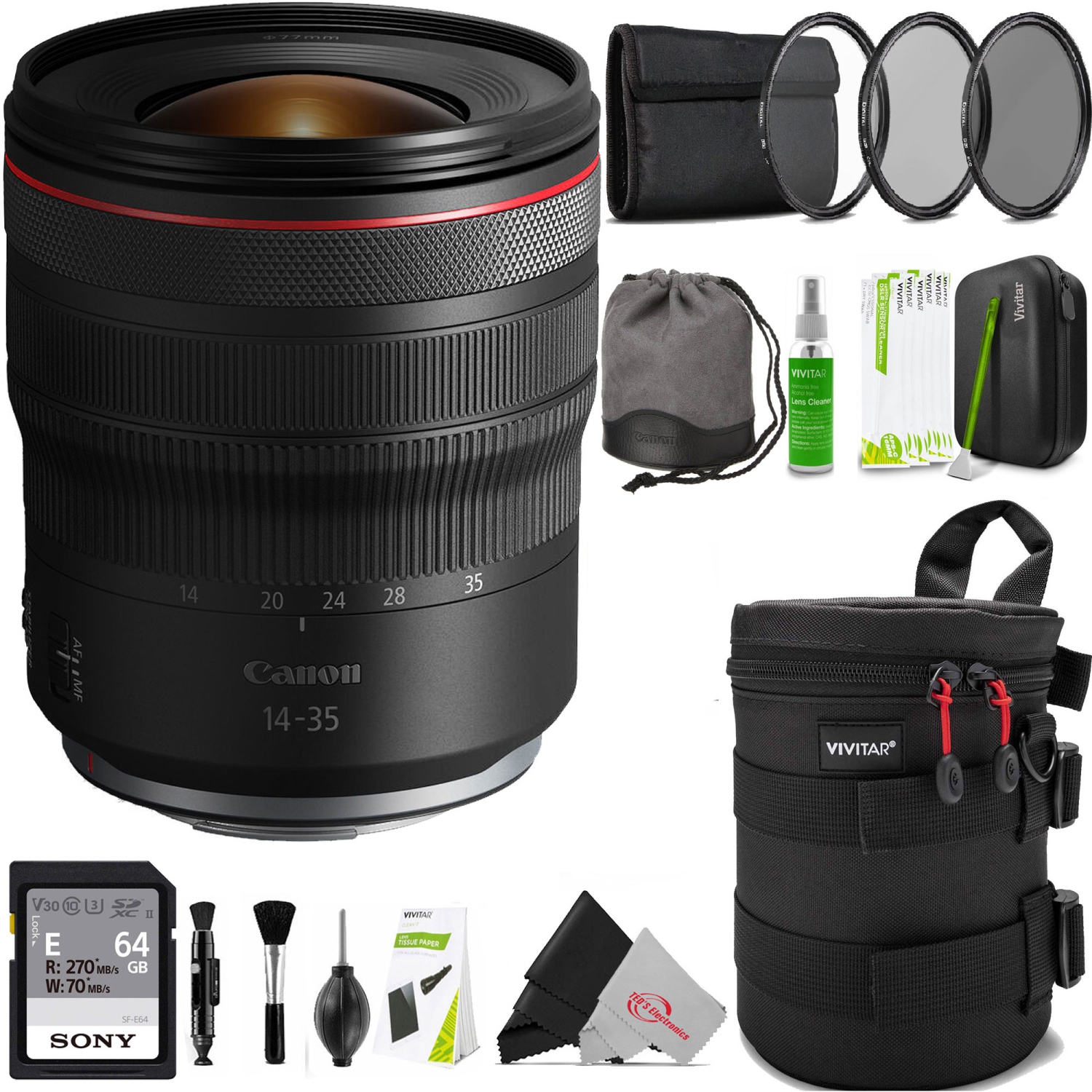 Canon RF 14-35mm f/4 L IS USM Lens with Filter Kit Top Bundle