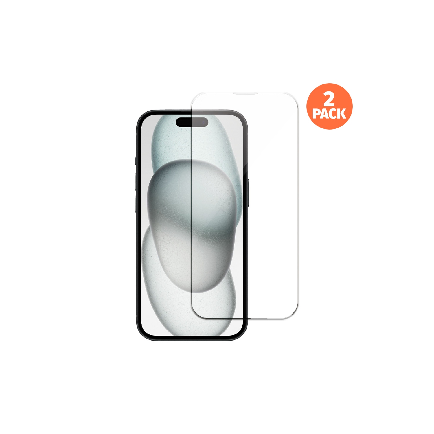 Uolo [Shield] iPhone 15 Tempered Glass, Shatter-Proof [Case Friendly] HD Clarity, Screen Protector [9H Hardness] 2-Pack