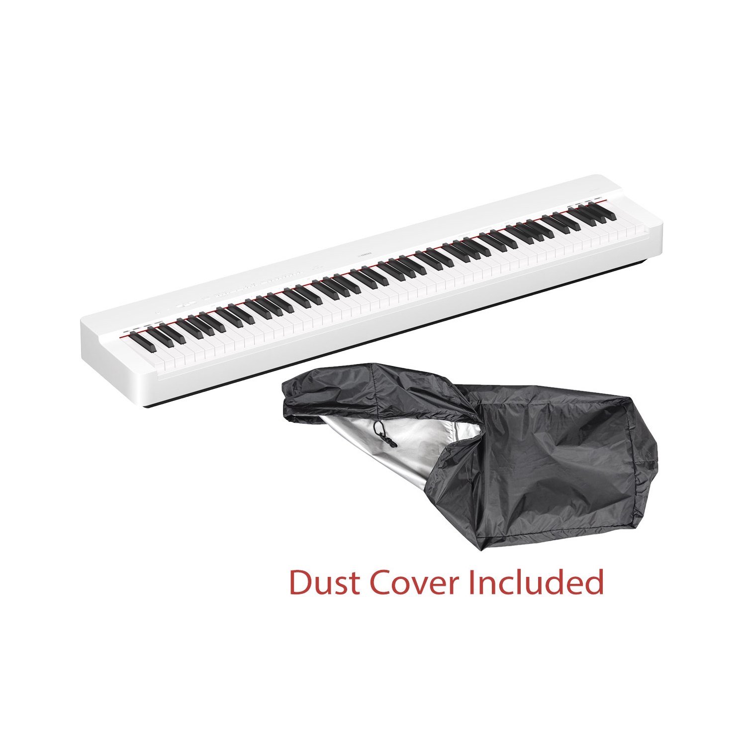 Yamaha P225 WH Weighted Action Digital Piano with Power Supply, Sustain Pedal and Dust Cover