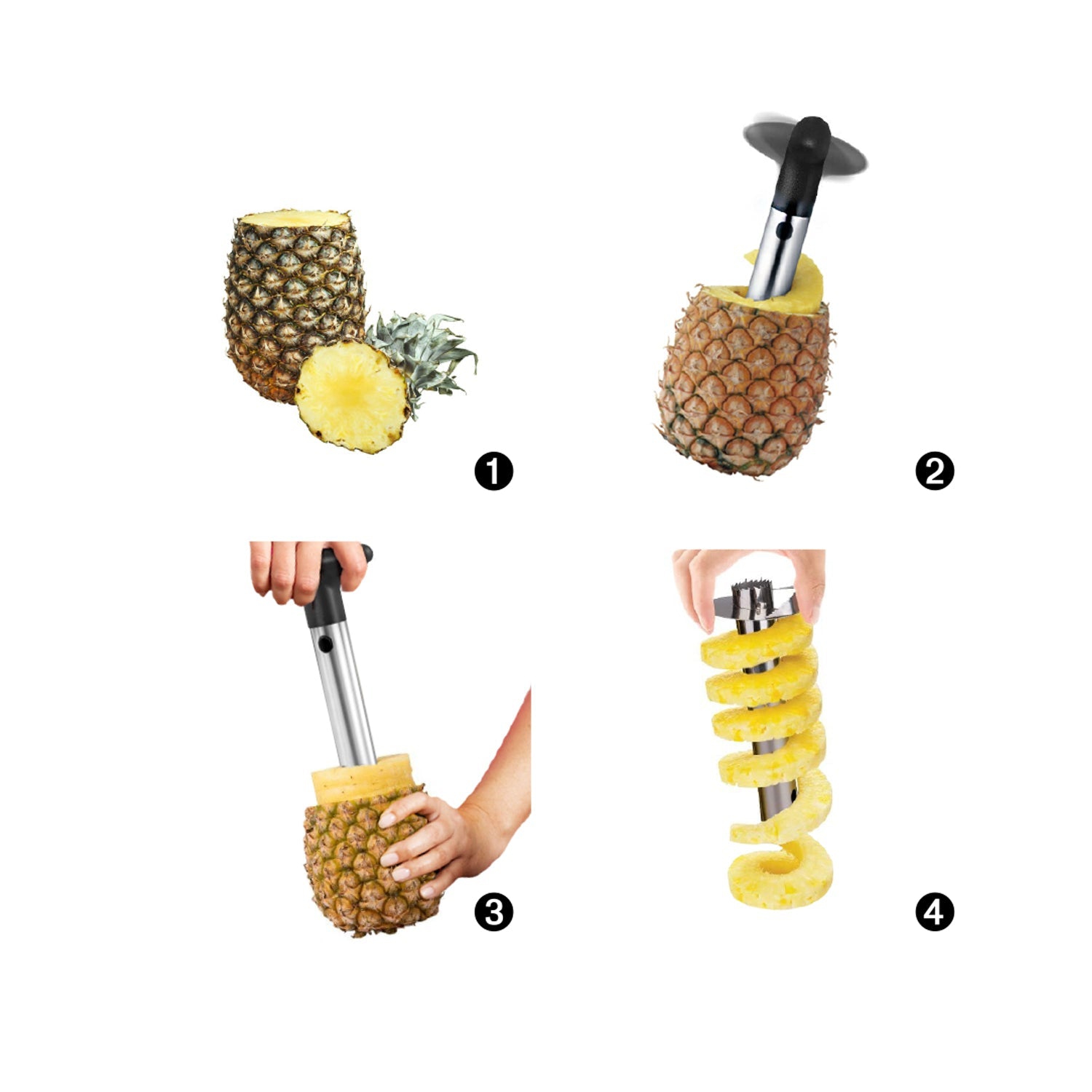 JS Gourmet – Ananas Corer and Slicer, acier inoxydable