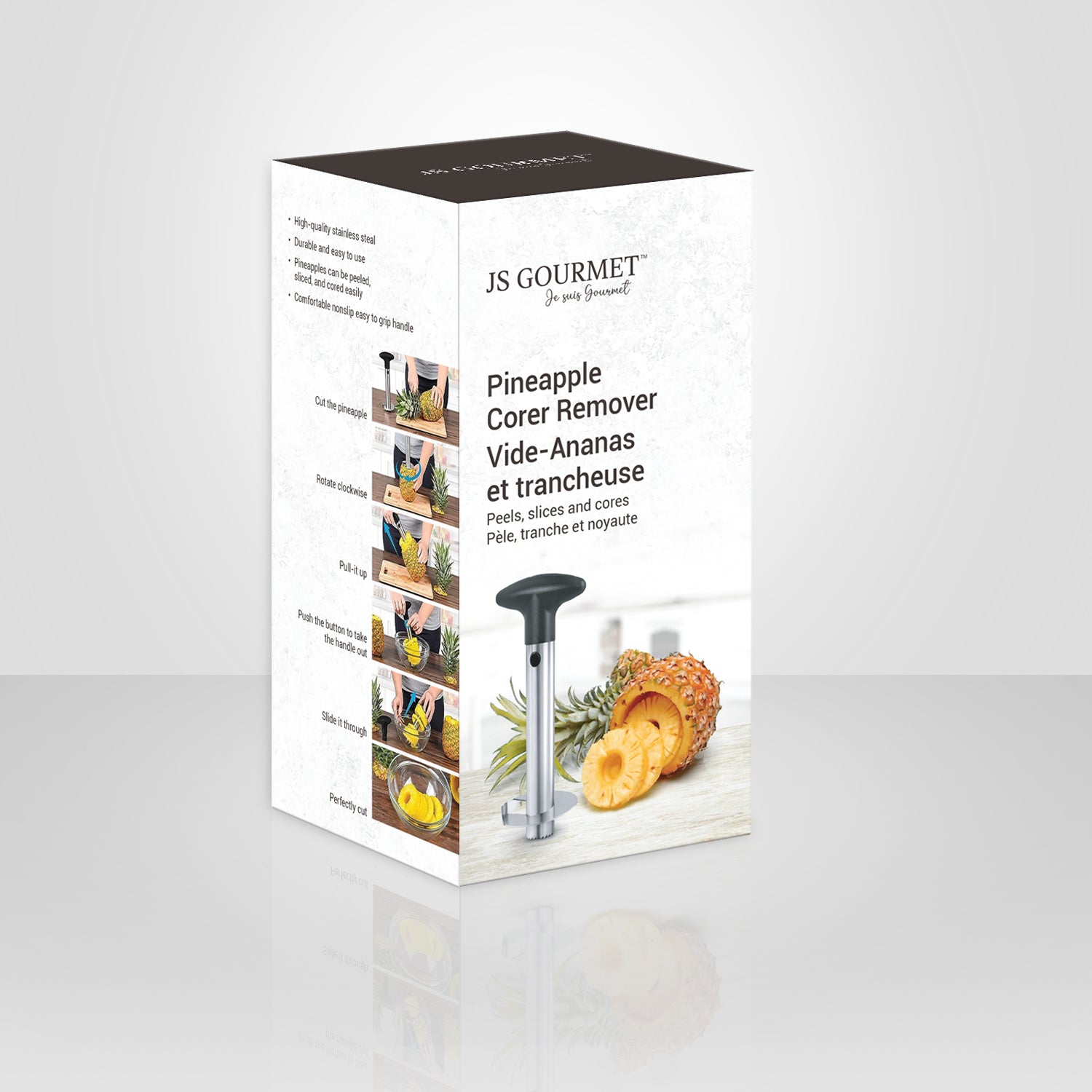 JS Gourmet – Ananas Corer and Slicer, acier inoxydable