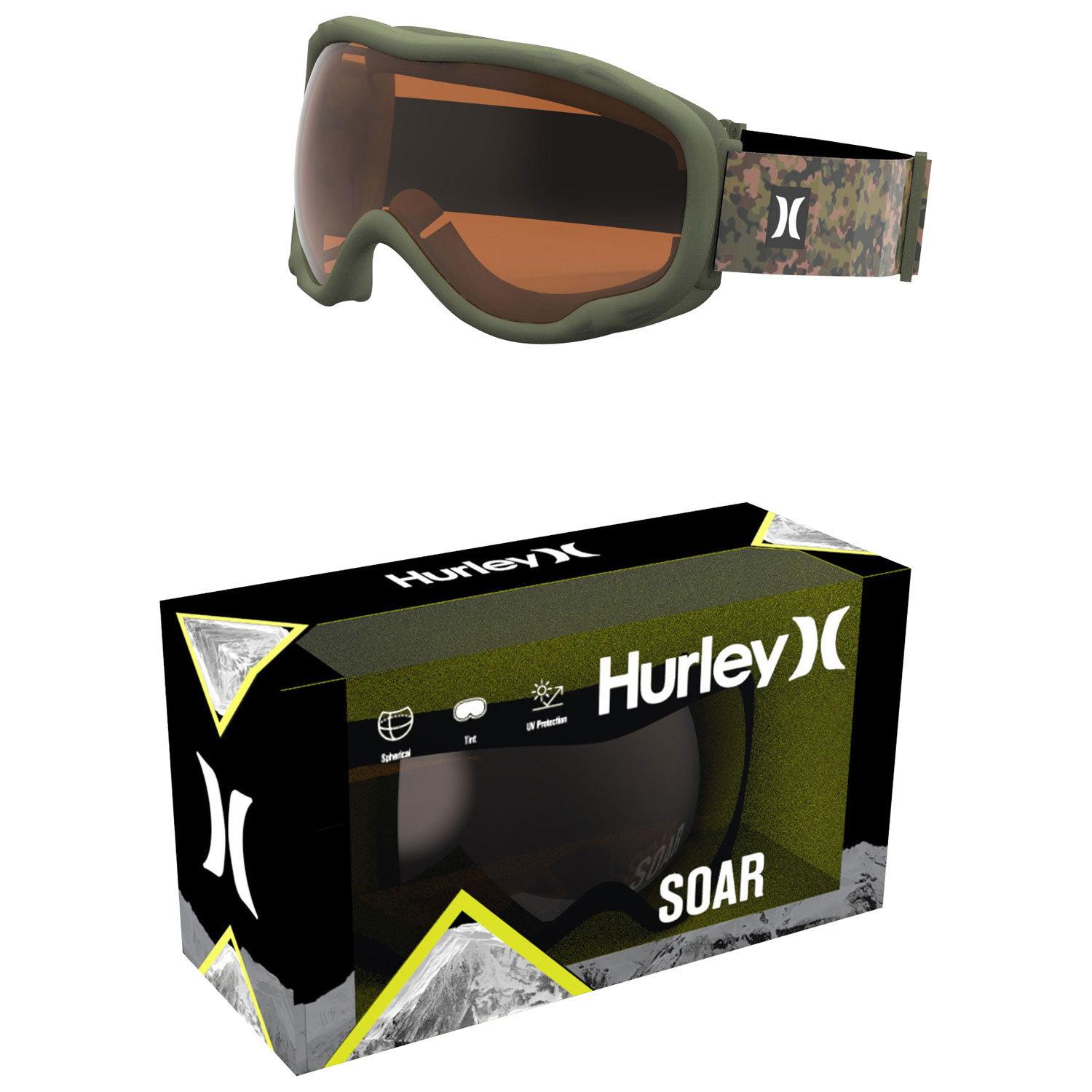 Lunettes de ski pour enfants SOAR de Hurley - Camouflage vert