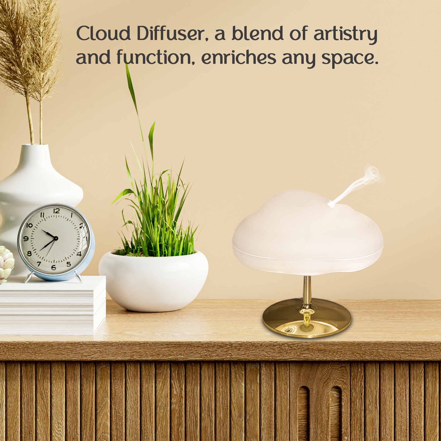 Duce Alpha Aromatherapy Portable Cloud Diffuser, Oil Diffuser, Mist Humidifier with 7 Color Lights for Home, Office, Bedroom, Living Room - Elevate