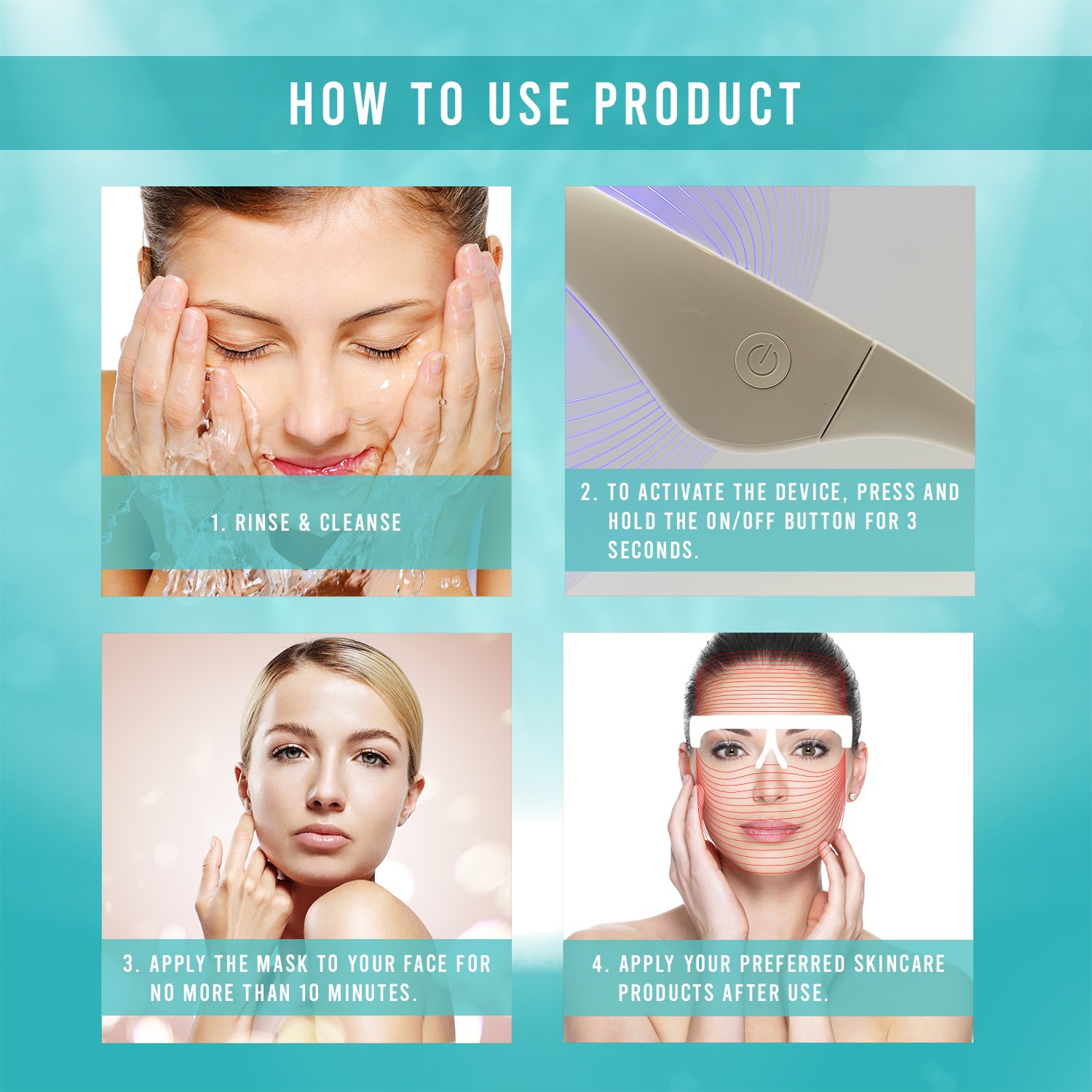 ByTheia – masque de beauté luminothérapie à DEL, 7 couleurs