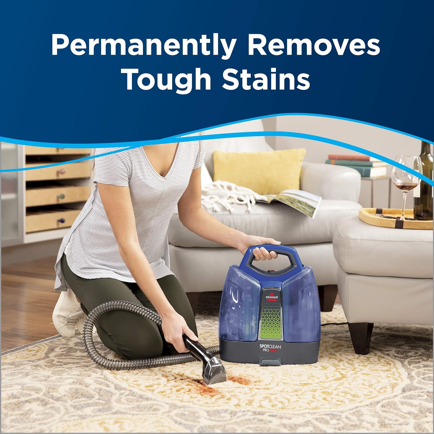 Bissell - Nettoyant portatif pour tapis - SpotClean ProHeat - pour tapis et tissus - Tough Stain et accessoire 3-en-1 pour les escaliers et -