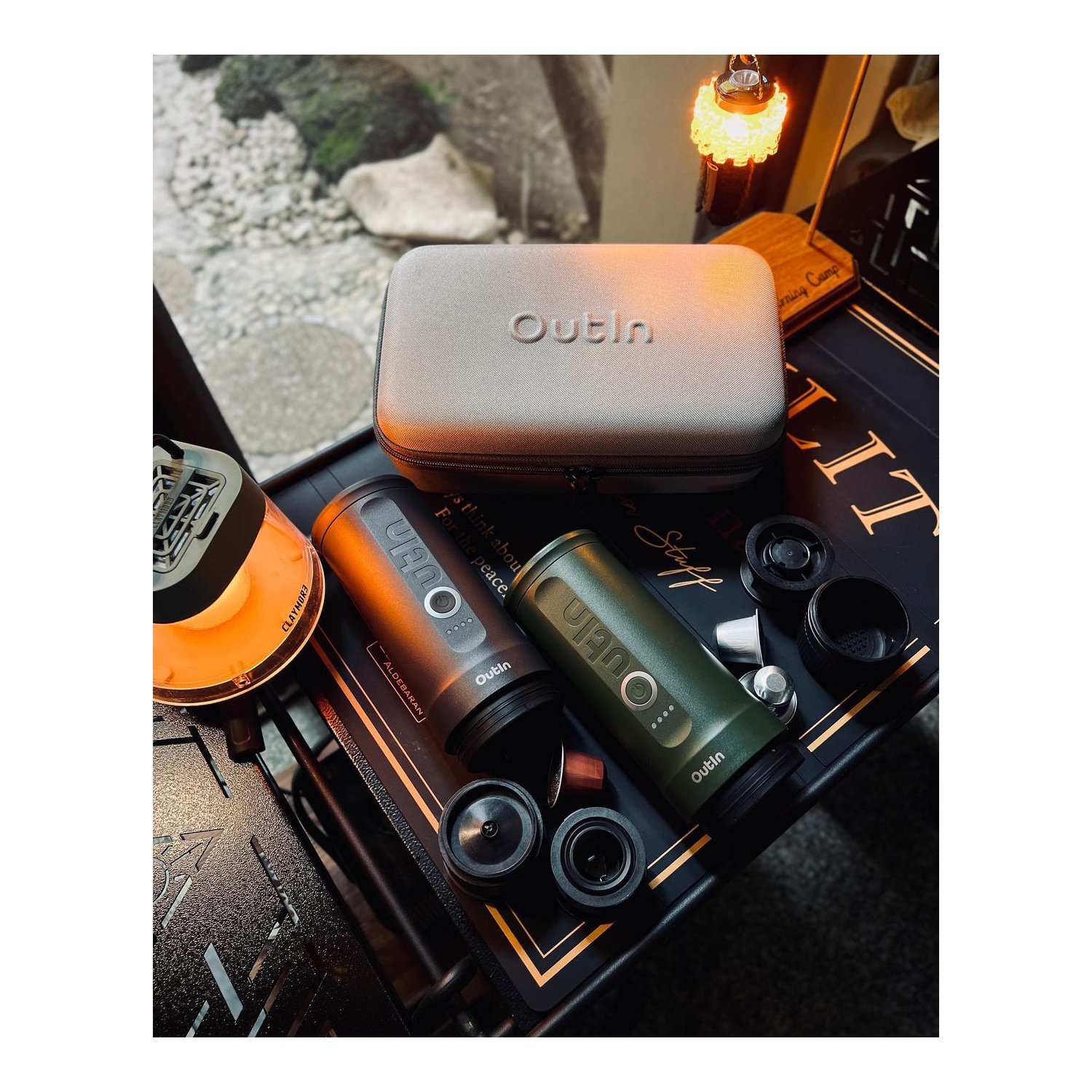 Outin Nano Portable Electric Espresso Machine, 3 Mins Fast Self-Heating, Mini Small, Christmas Gift, Coffee Maker, NS Capsule & Ground Coffee for