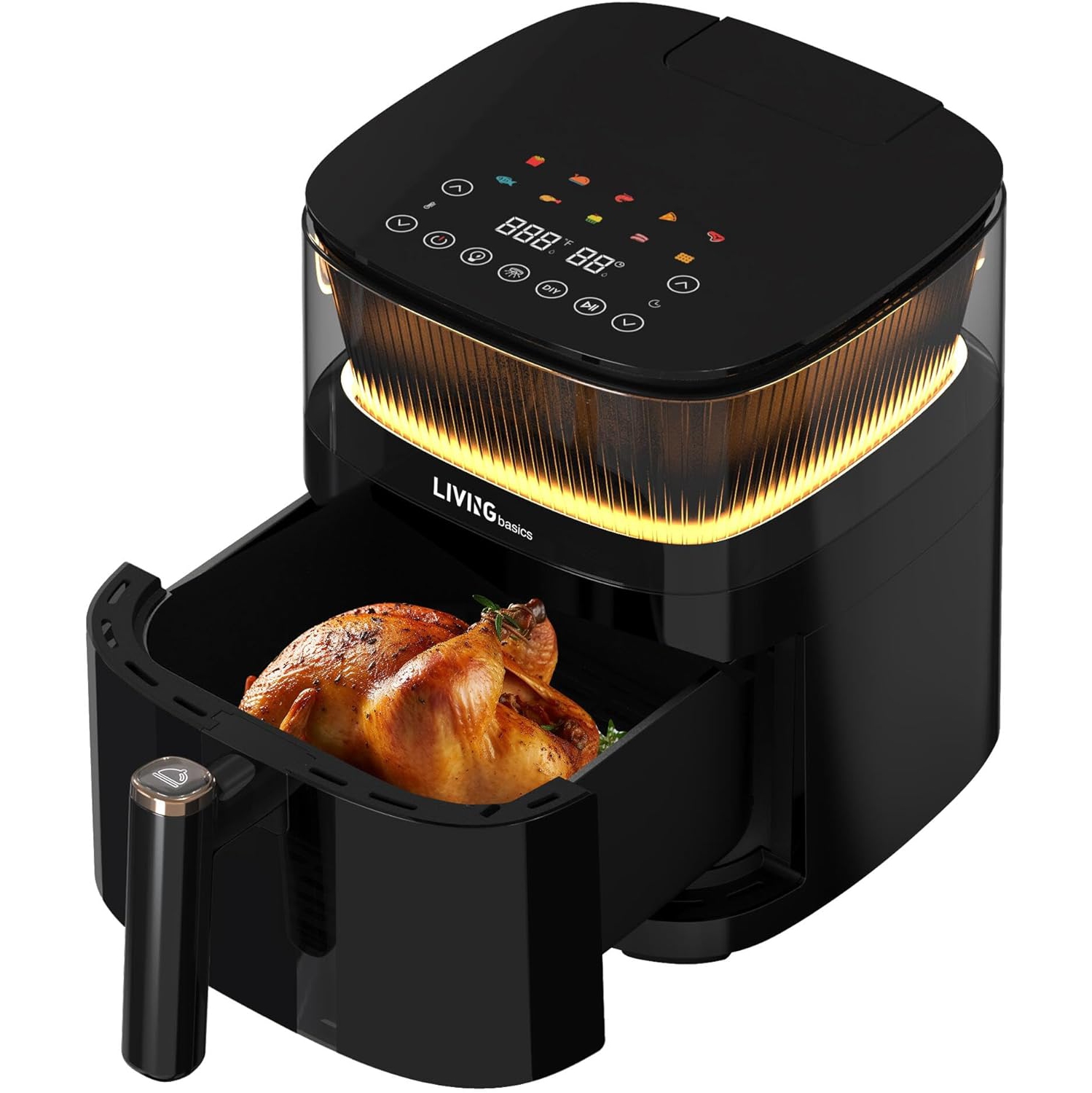 5L Air Fryer with View Window , 10-in-1 Electric Oil Free Airfryer Oven with Digital Touchscreen, Steam Air Technology and 10 Cooking Preset, 1500W