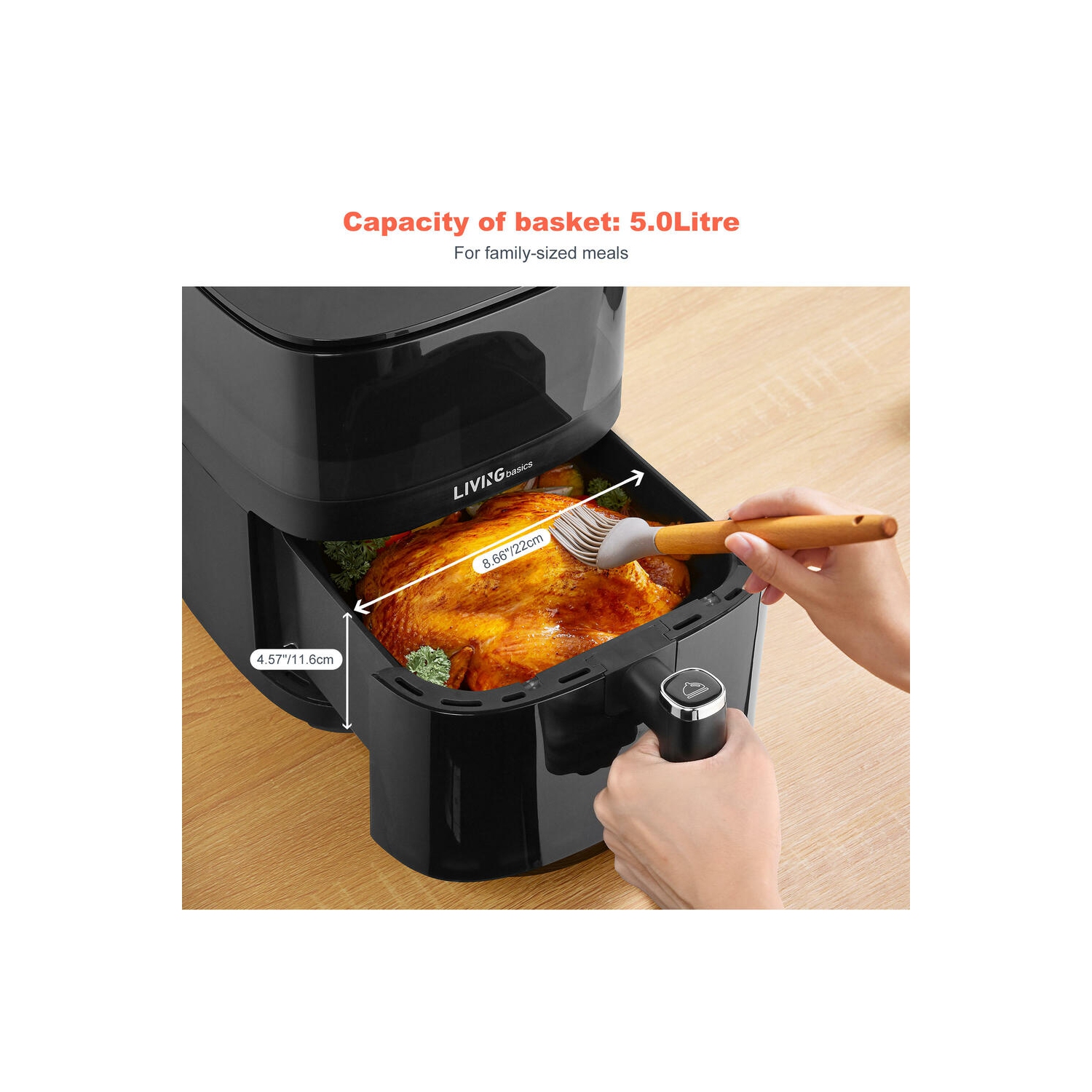 5L Air Fryer with View Window , 10-in-1 Electric Oil Free Airfryer Oven with Digital Touchscreen, Steam Air Technology and 10 Cooking Preset, 1500W