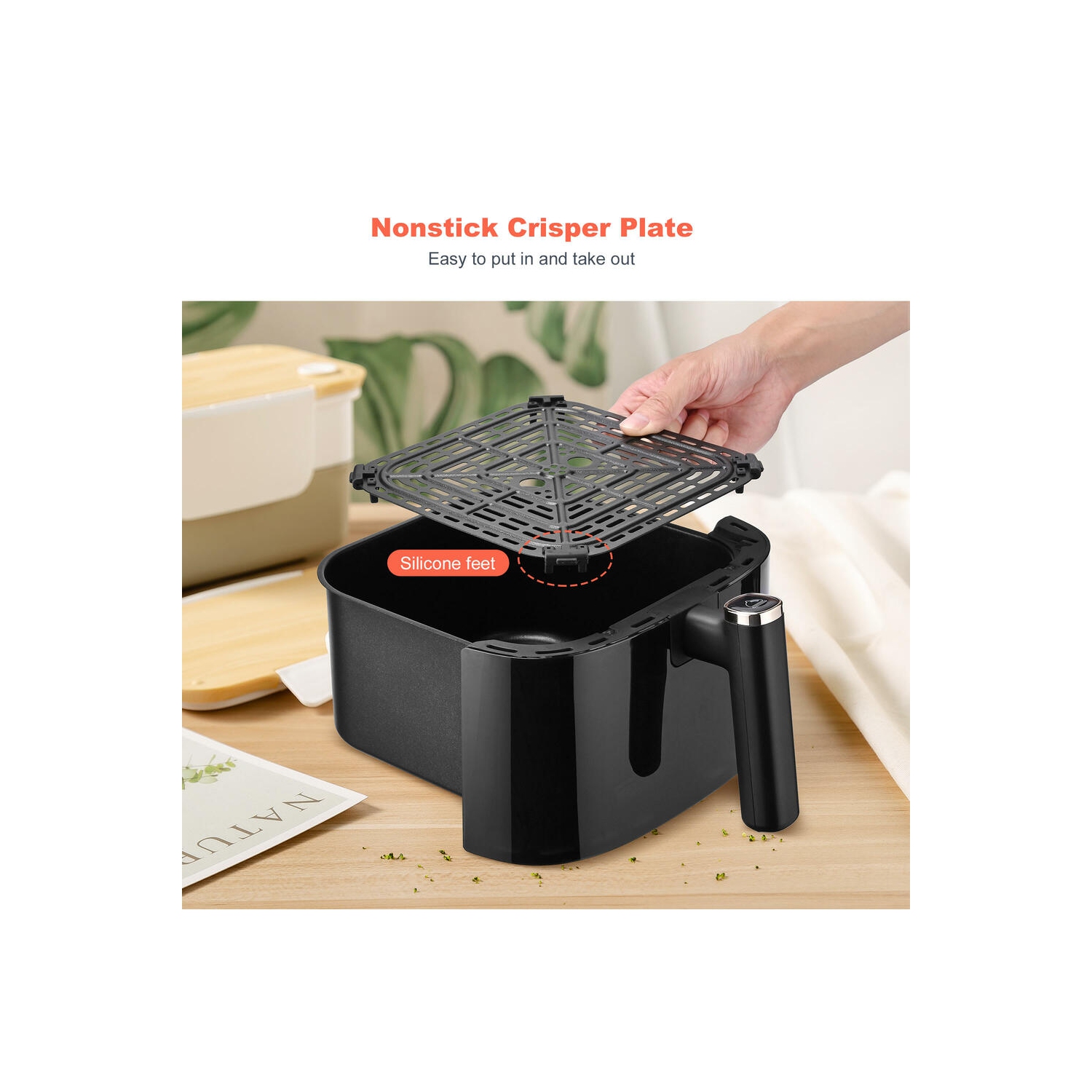 5L Air Fryer with View Window , 10-in-1 Electric Oil Free Airfryer Oven with Digital Touchscreen, Steam Air Technology and 10 Cooking Preset, 1500W