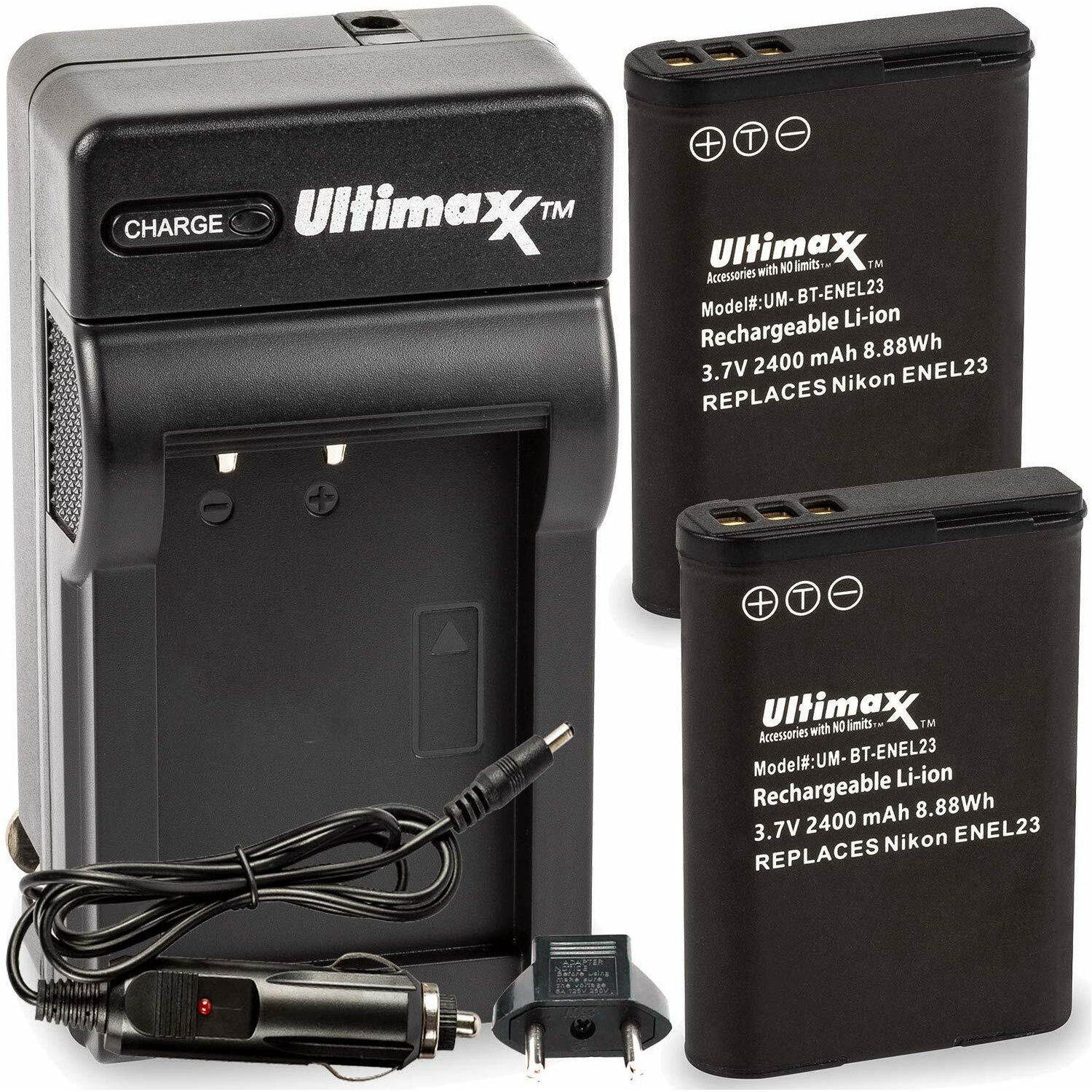 Batterie de remplacement et chargeur de voyage d'ULTIMAXX pour Nikon en-EL23