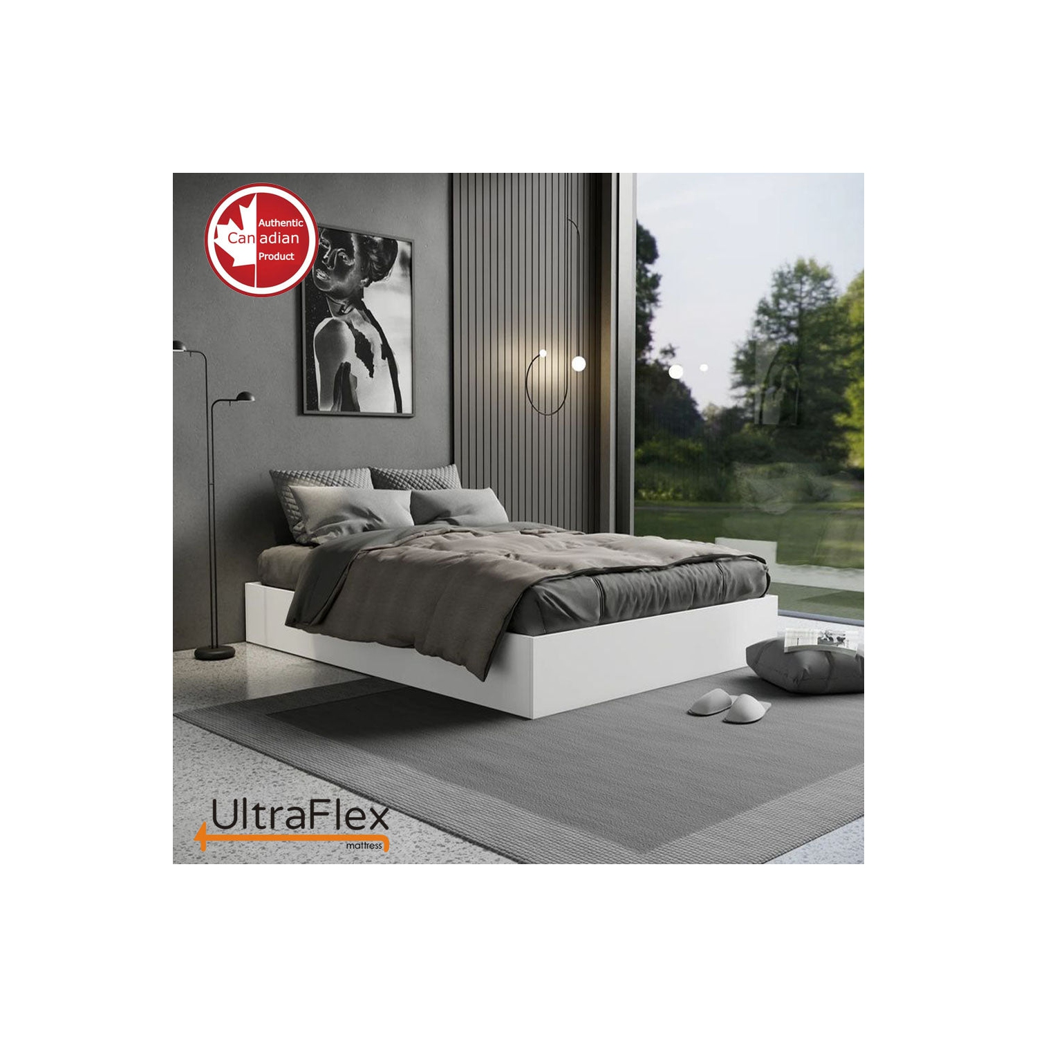 UltraFlex RADIANCE - High-Density Natural Blend Foam Encasing, Cooling Gel, Orthopedic Mattress, Multiple Spinal Support Zones- With Waterproof