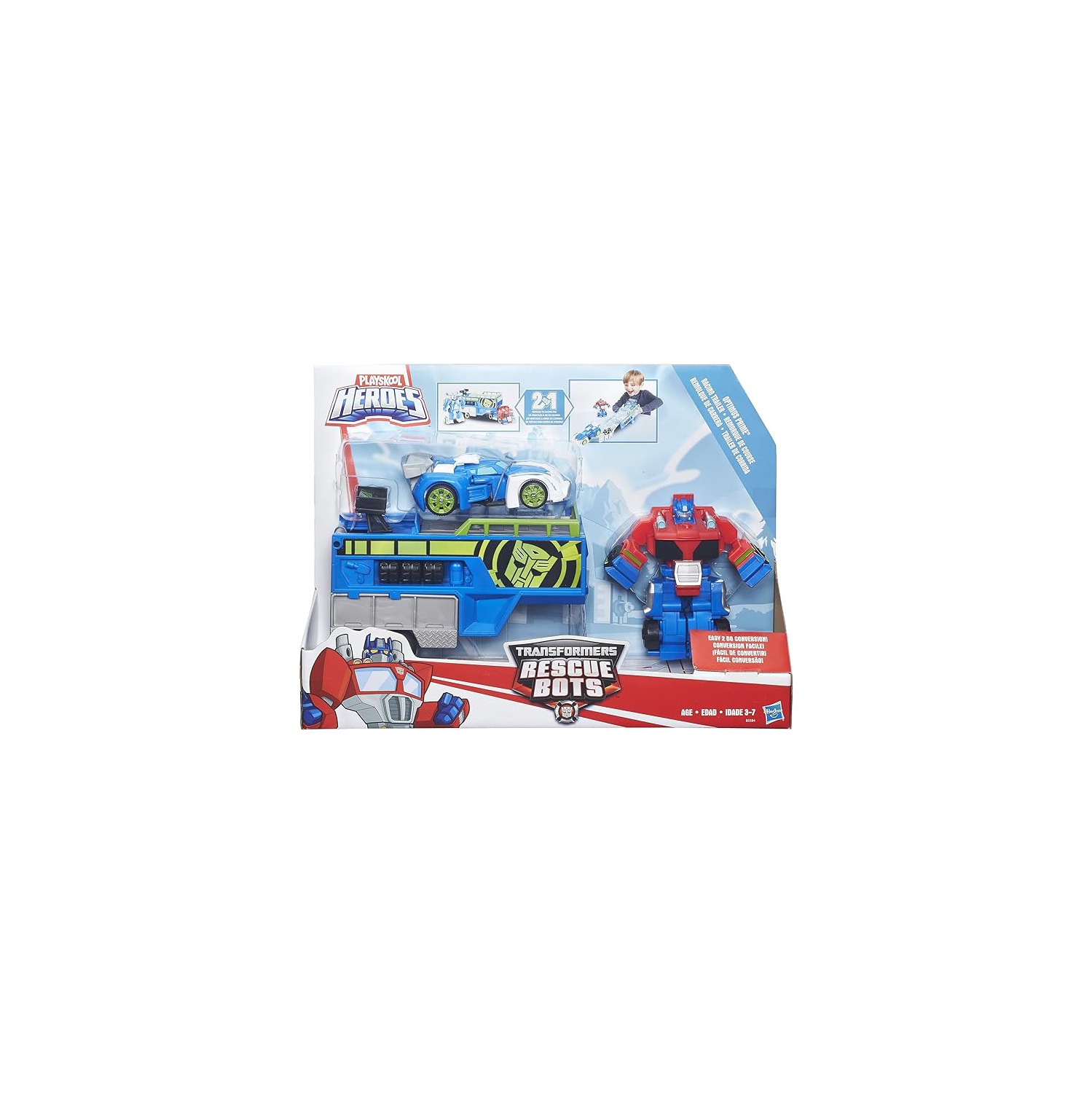 Playskool Heroes Transformers Rescue Bots: Rimorchio Optimus Prime Con Lanciatore