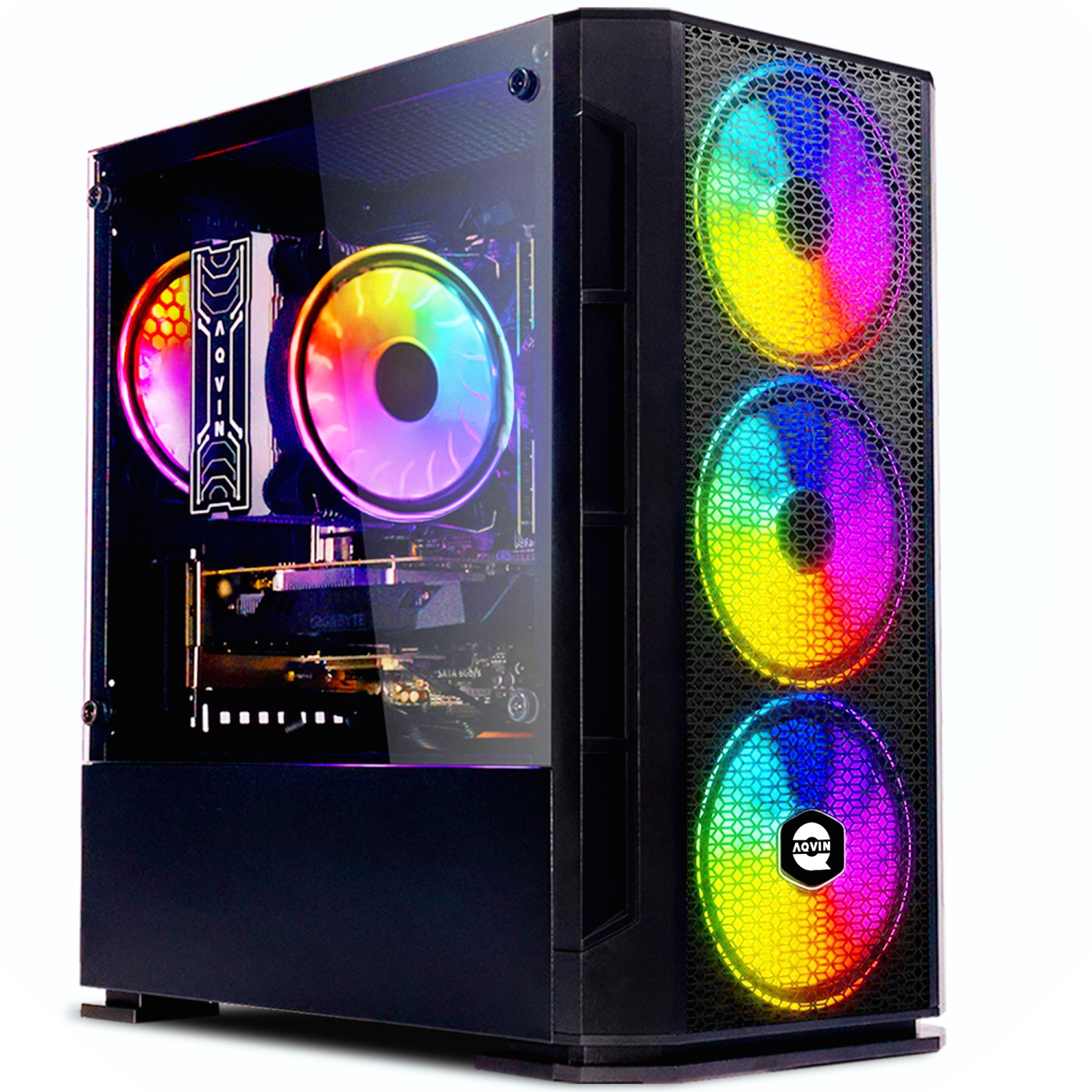 AQVIN AQ10 Gaming PC Tower - New 24 inch Curved Gaming Monitor ~ Intel Core i7 processor 32GB DDR4 RAM 1TB SSD ~ GeForce RTX 5060 8GB GDDR7 ~ Windows