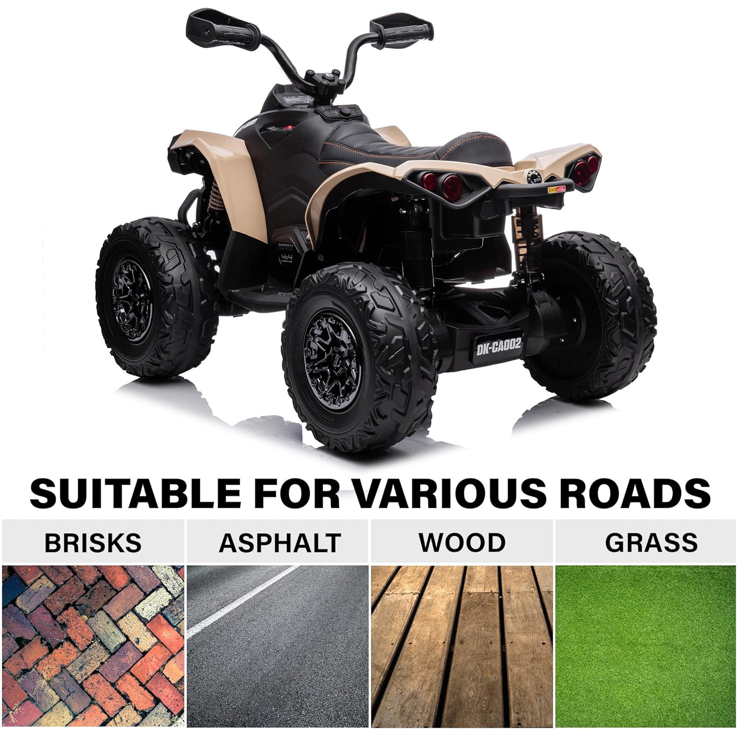 Voltz Toys ATV Ride-on Toy Car for Kids, 24V Licensed Can-Am Renegade Off-Road Battery Powered Electric Truck with LED Lights, and MP3 Player