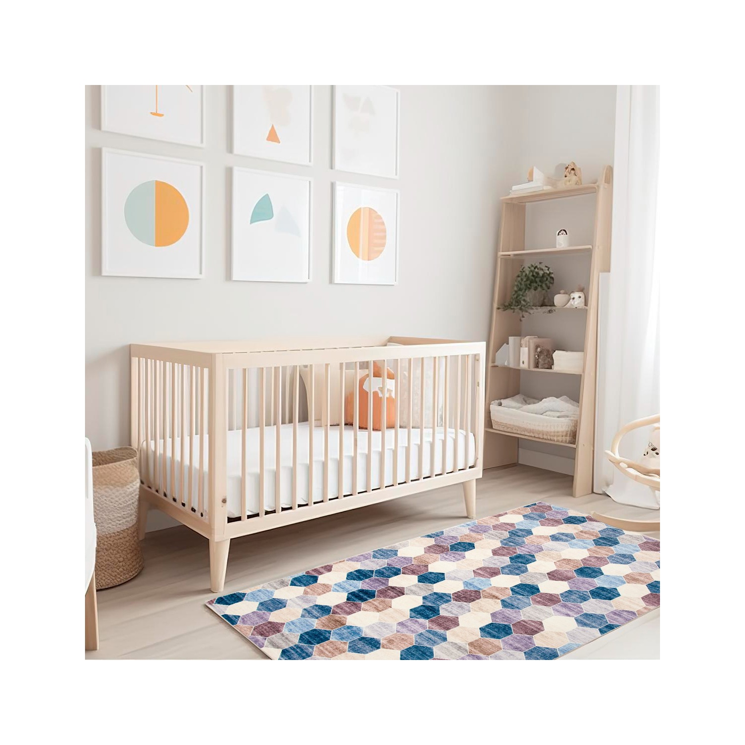 Rug Branch Silas Contemporary Geometric Purple/Cream Area Rug