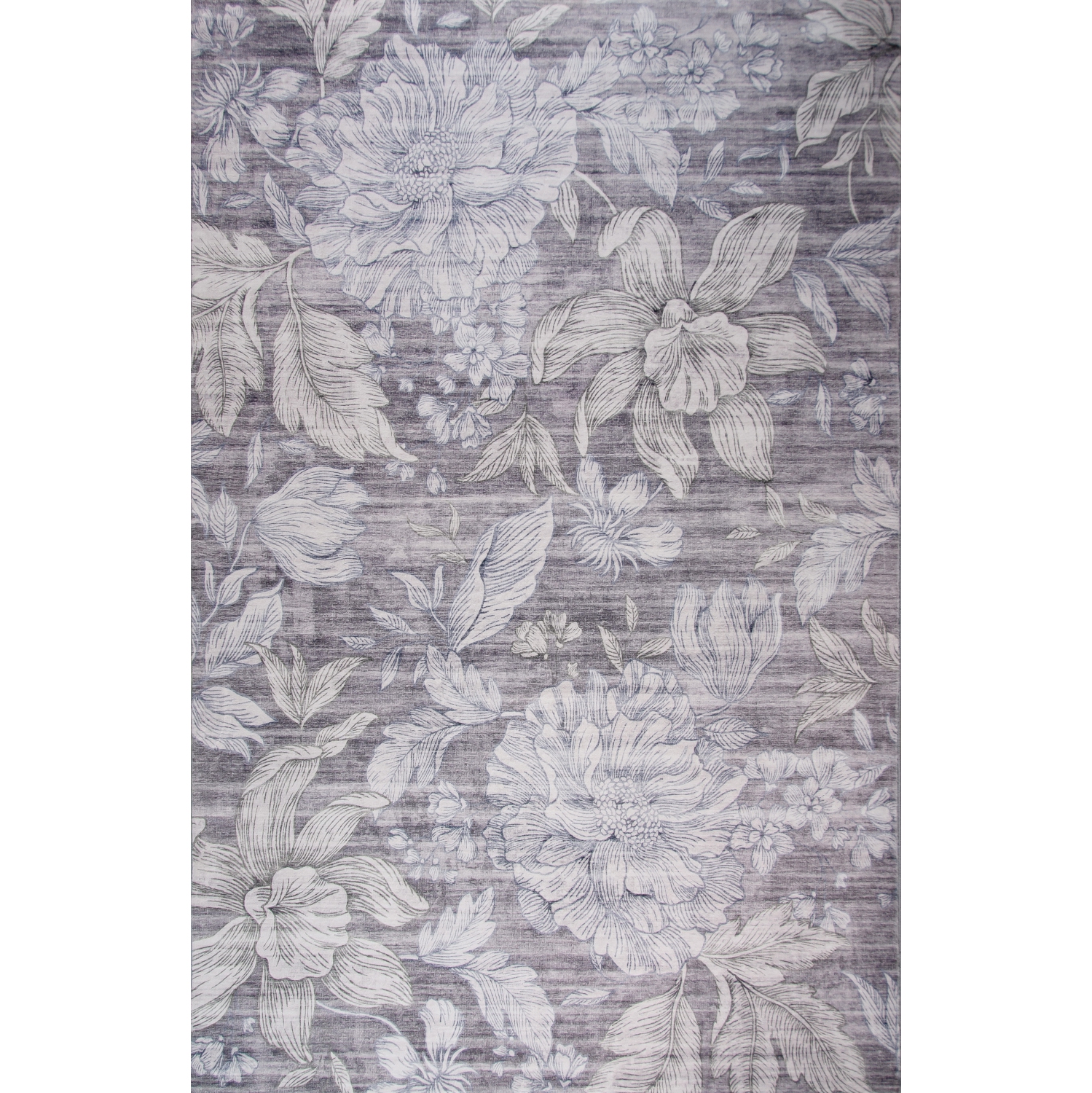 Tapis d'intérieur transitionnel Serena, motif floral beige/gris