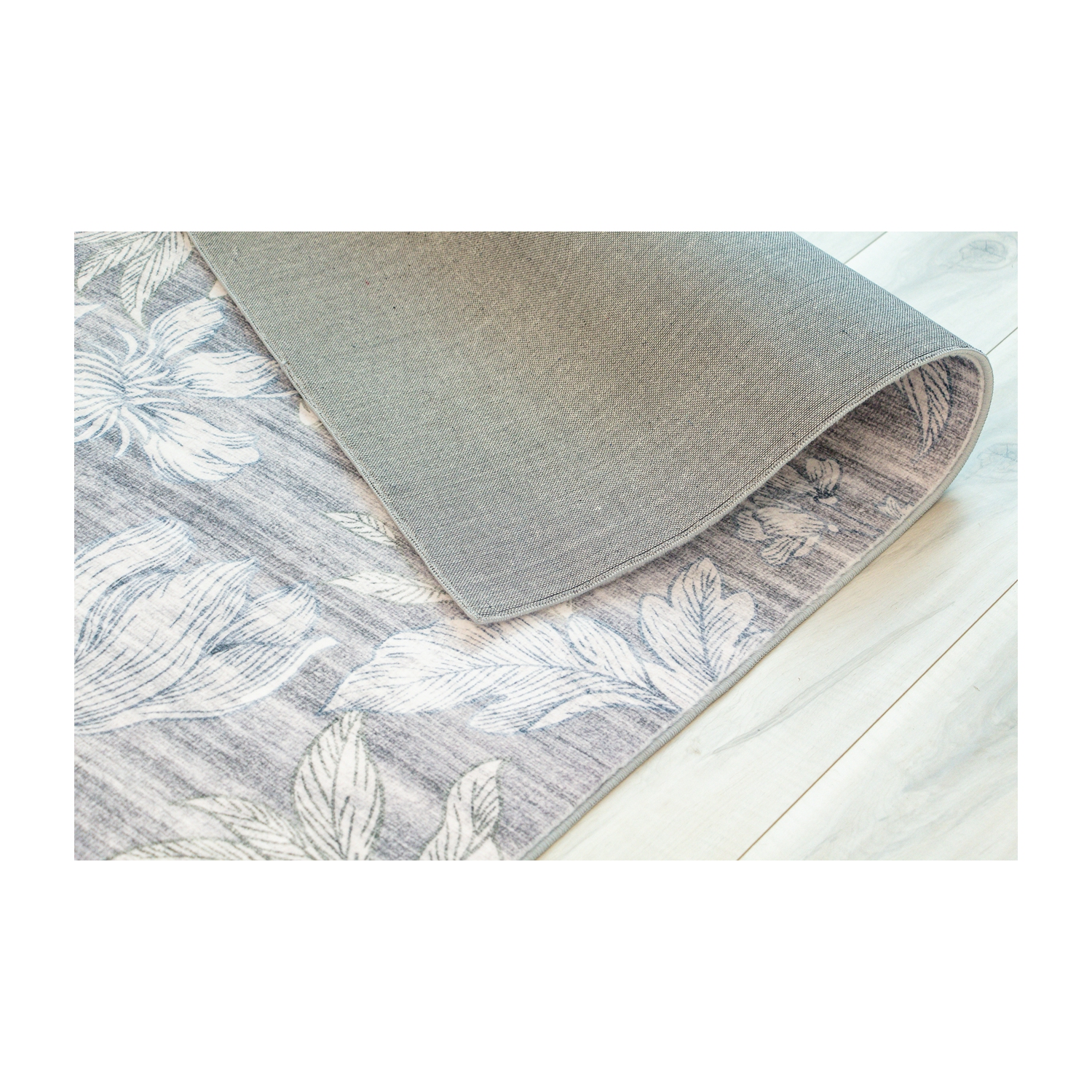 Tapis d'intérieur transitionnel Serena, motif floral beige/gris