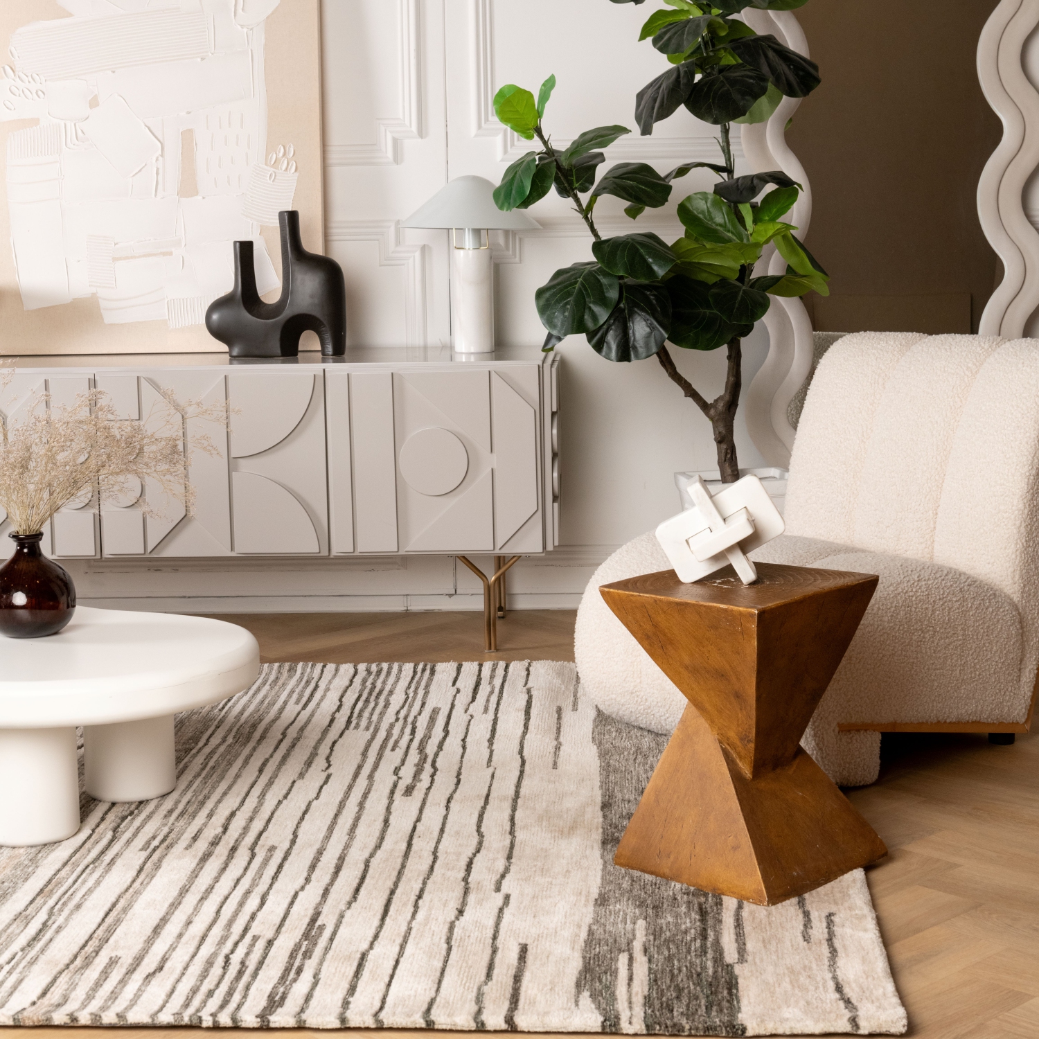 Rug Branch Karsoni Comtemporary Linear Abstract Indoor Area Rug