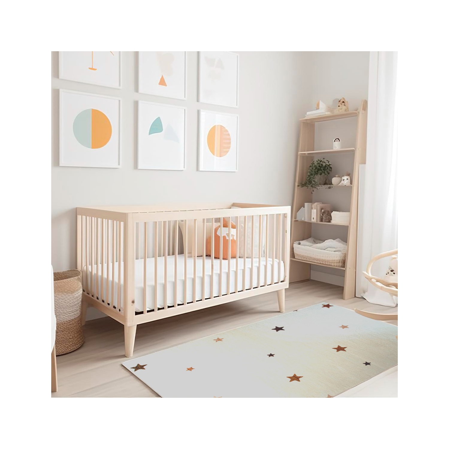 Rug Branch Stella Scandinavian Stars Cream Kids Area Rug