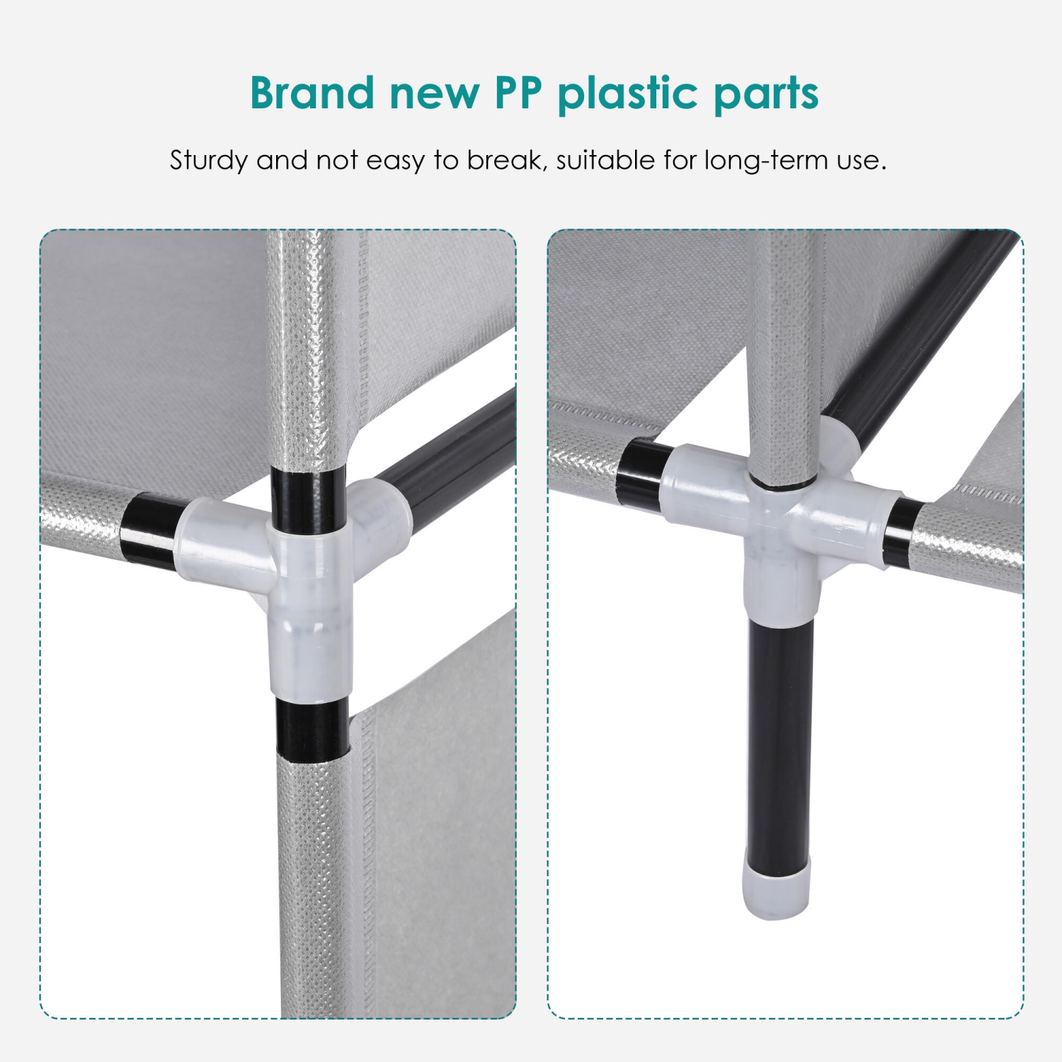 Portable Wardrobe Clothes Bedroom and Closet Organizers,Storage Shelves Non-Woven Fabric Cover with Hanging Rod and Side Pocket