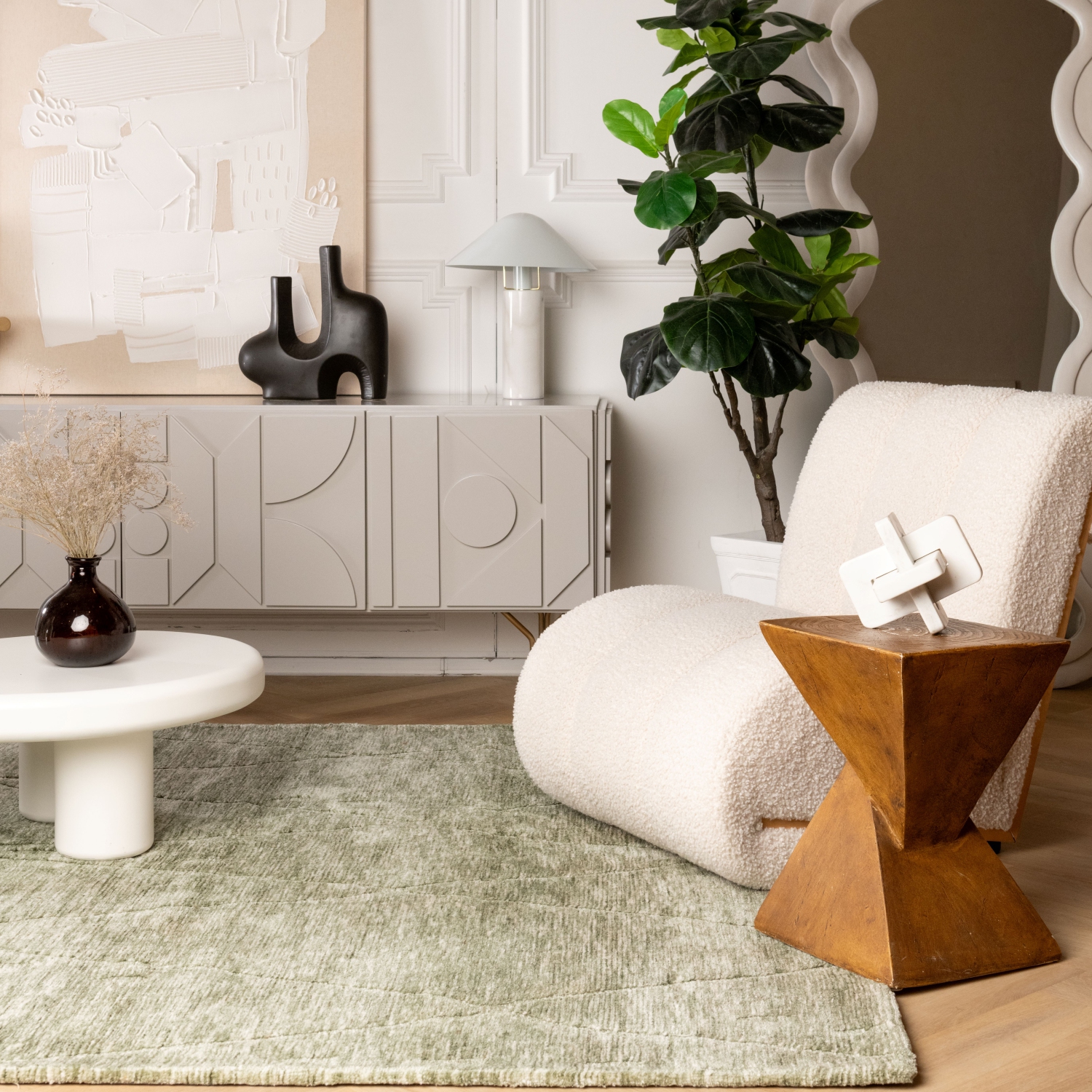 Rug Branch Sovana Comtemporary Tonal Solid Olive Green Indoor Area Rug