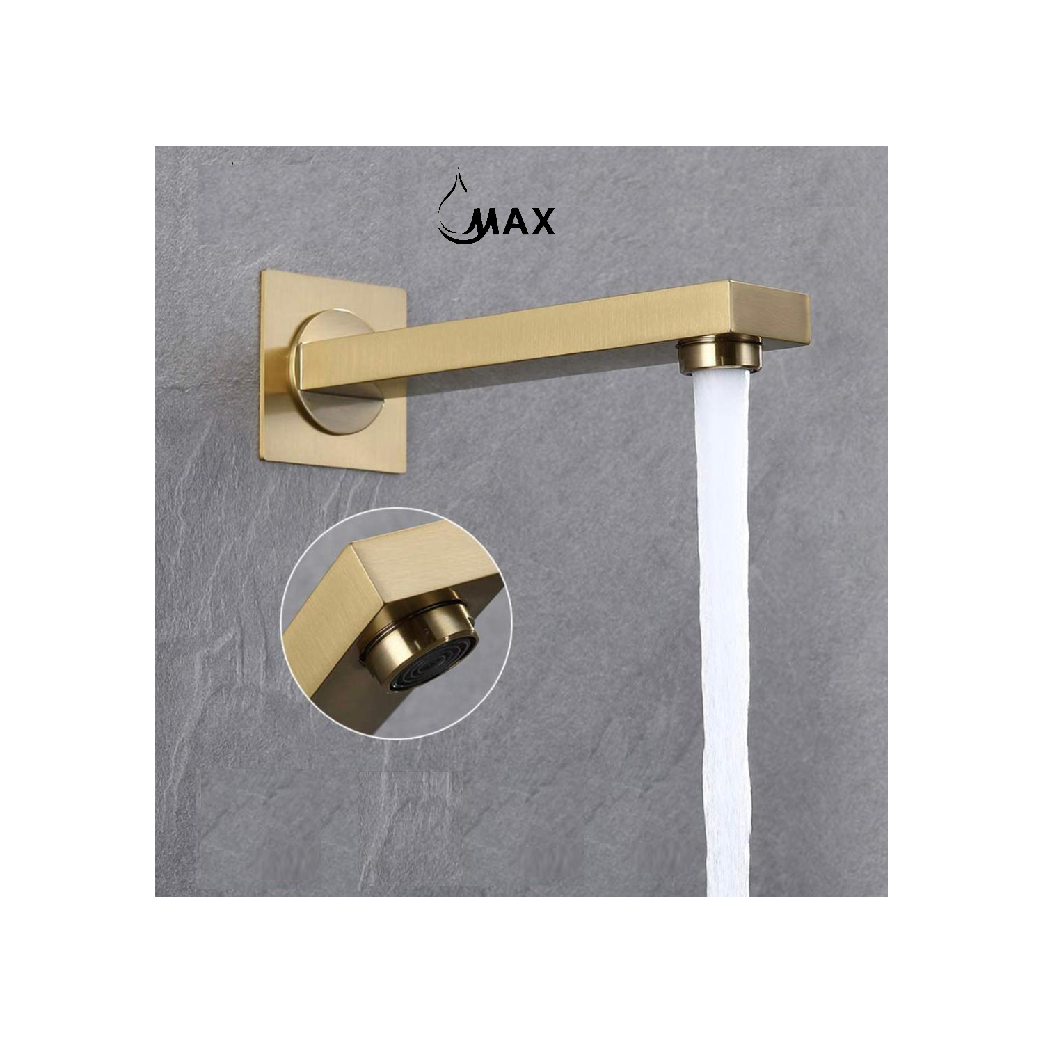 MAX Faucets Brushed Gold Ceiling Tub Shower System Three Functions With Valve