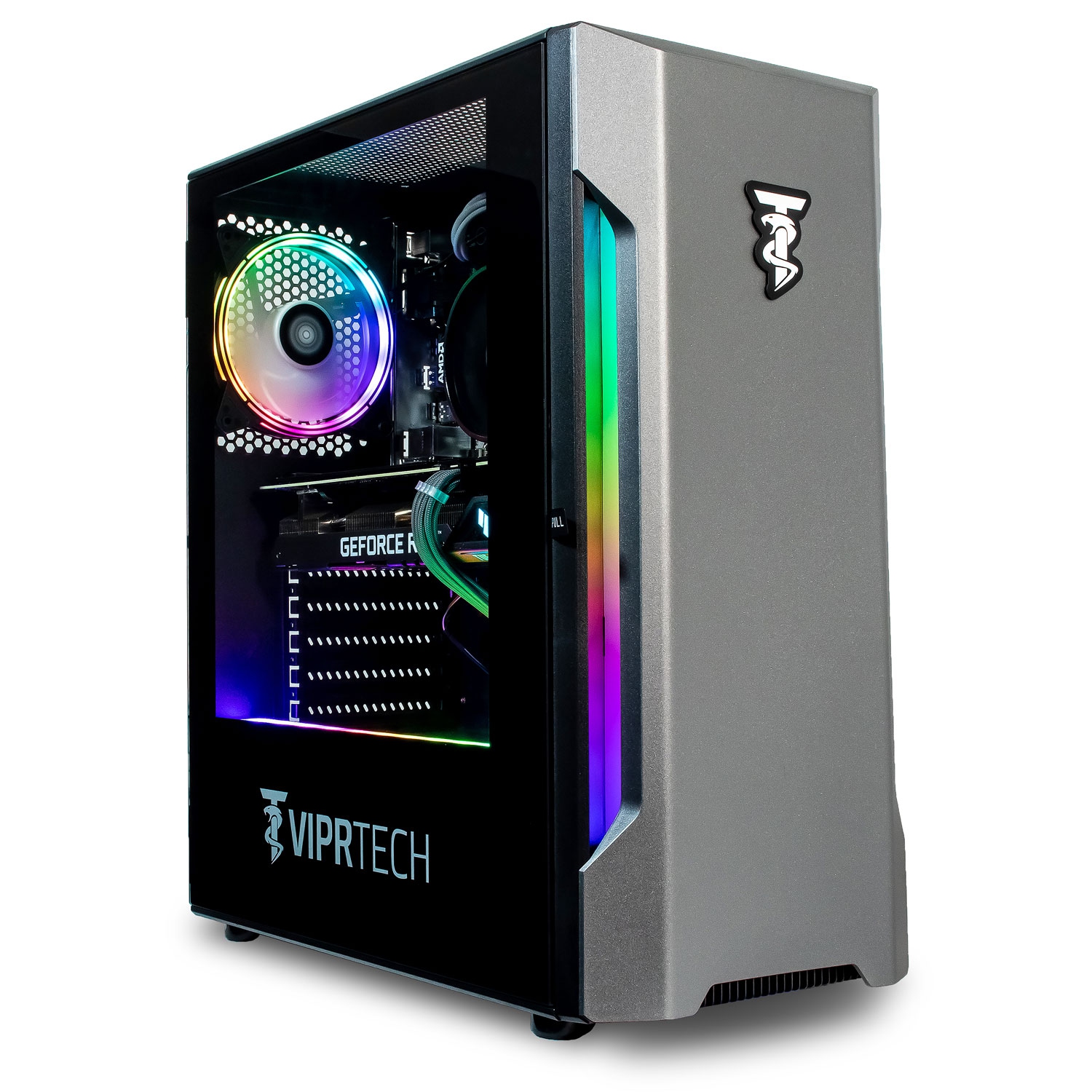 ViprTech Rebel Gaming PC Desktop Computer - AMD Ryzen 5 (12-LCore 3.9Ghz), RTX 3060 12GB, 32GB DDR4 3200 RAM, 1TB NVMe SSD, 600W Gold, VR-Ready, Streaming, WiFi, RGB, Win 11, Black
