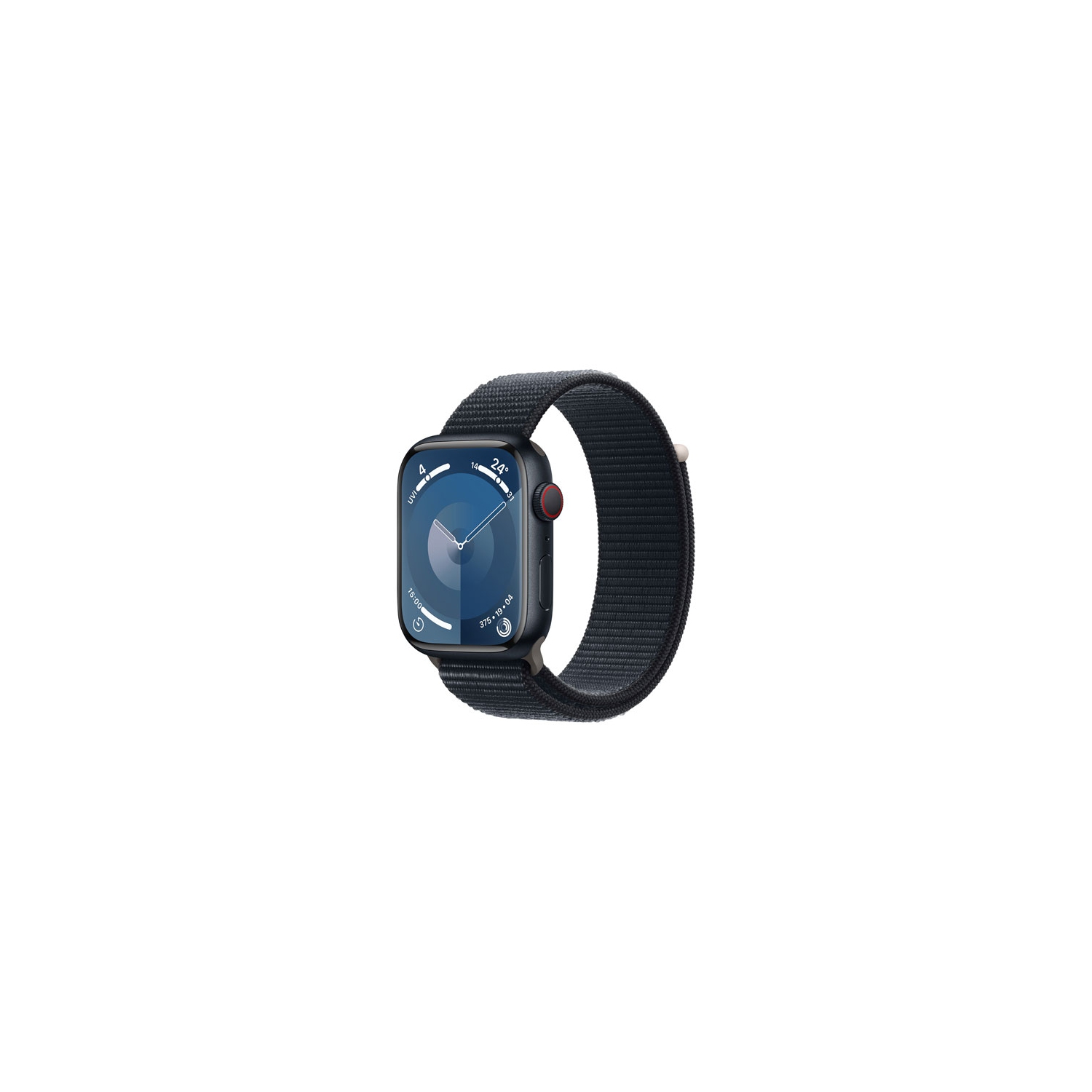 Boîte ouverte - Apple Watch Series 9 avec boîtier en aluminium minuit et bracelet sport minuit de 45&nbsp;mm