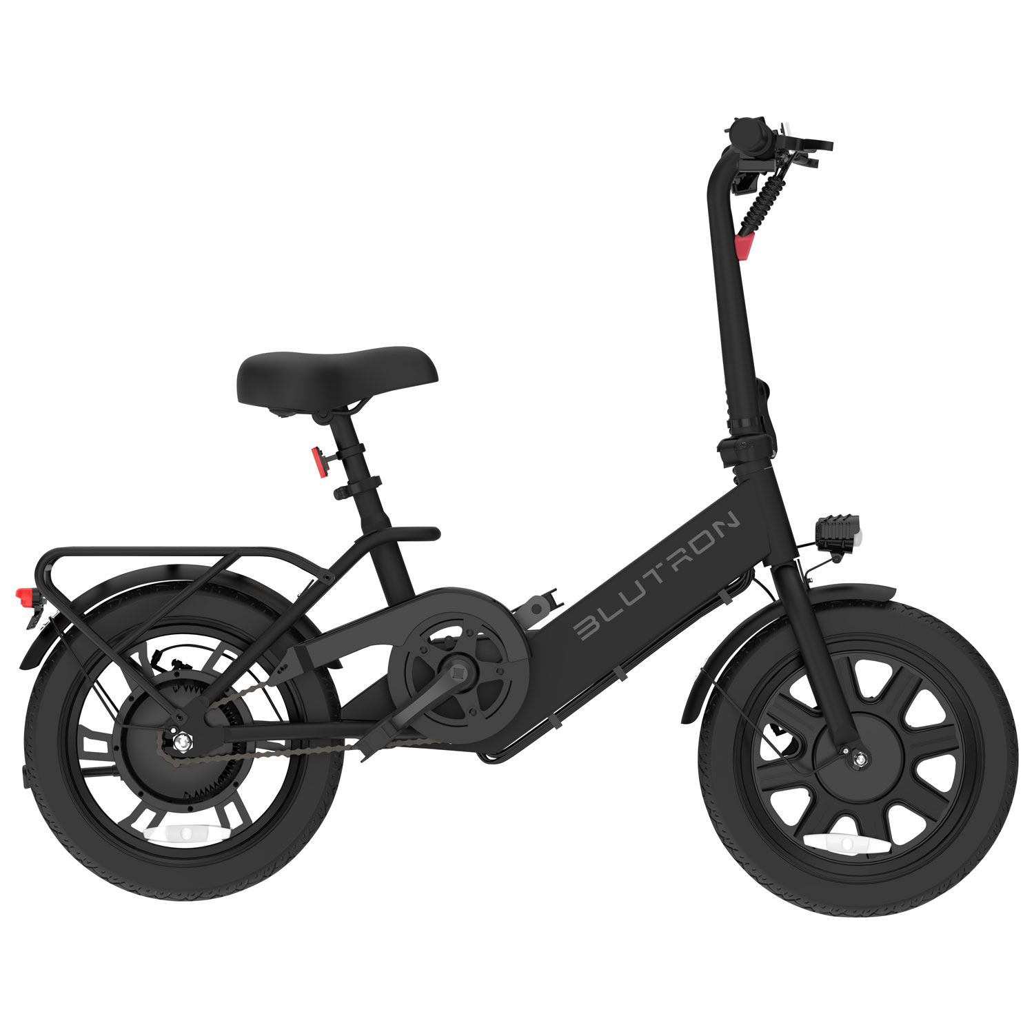 Blutron EB350F 350W Foldable Compact Electric Bike (Up to 33km Battery Range / 32km/h Top Speed) - Black - Exclusive Retail Partner