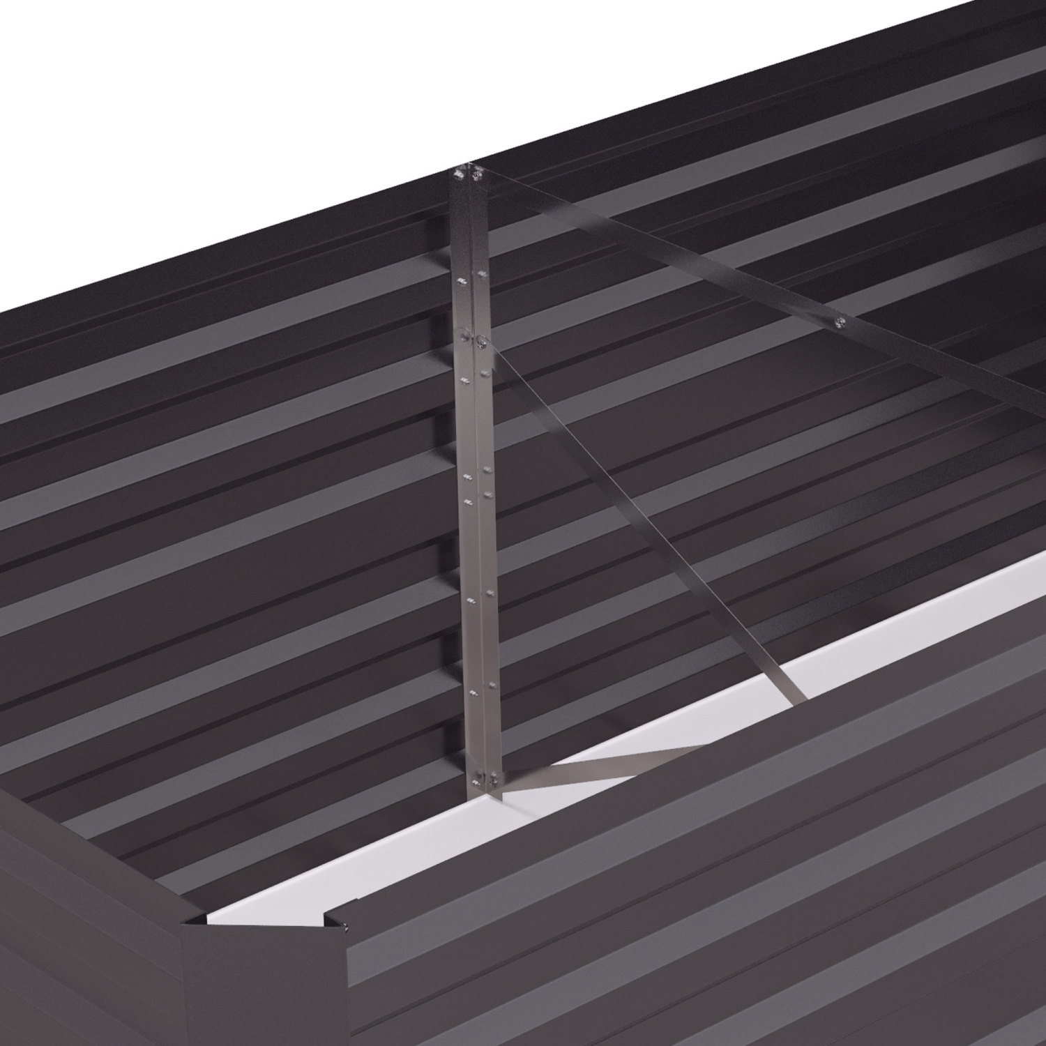 Jardinière surélevée Outsunny, 6 x 3 x 2 pi, jardinières en acier galvanisé pour plantes d'extérieur, tiges multirenforcées pour légumes, fleurs et