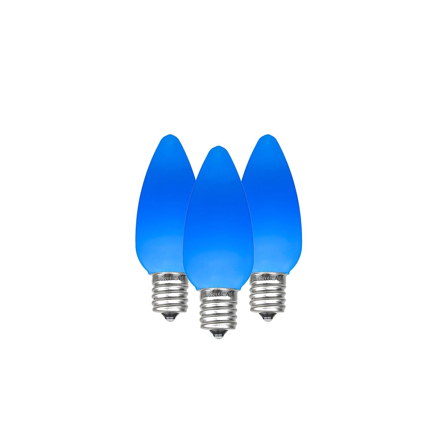 Lumières de nouveauté paquet de 25 C9 Style en céramique LED Lumières de Noël, Ampoules de remplacement opaques avec E17 Base, Plastique anti-éclaboussures, 3 SMD ultra-brillants par ampoule, écoénergétique 0.5W