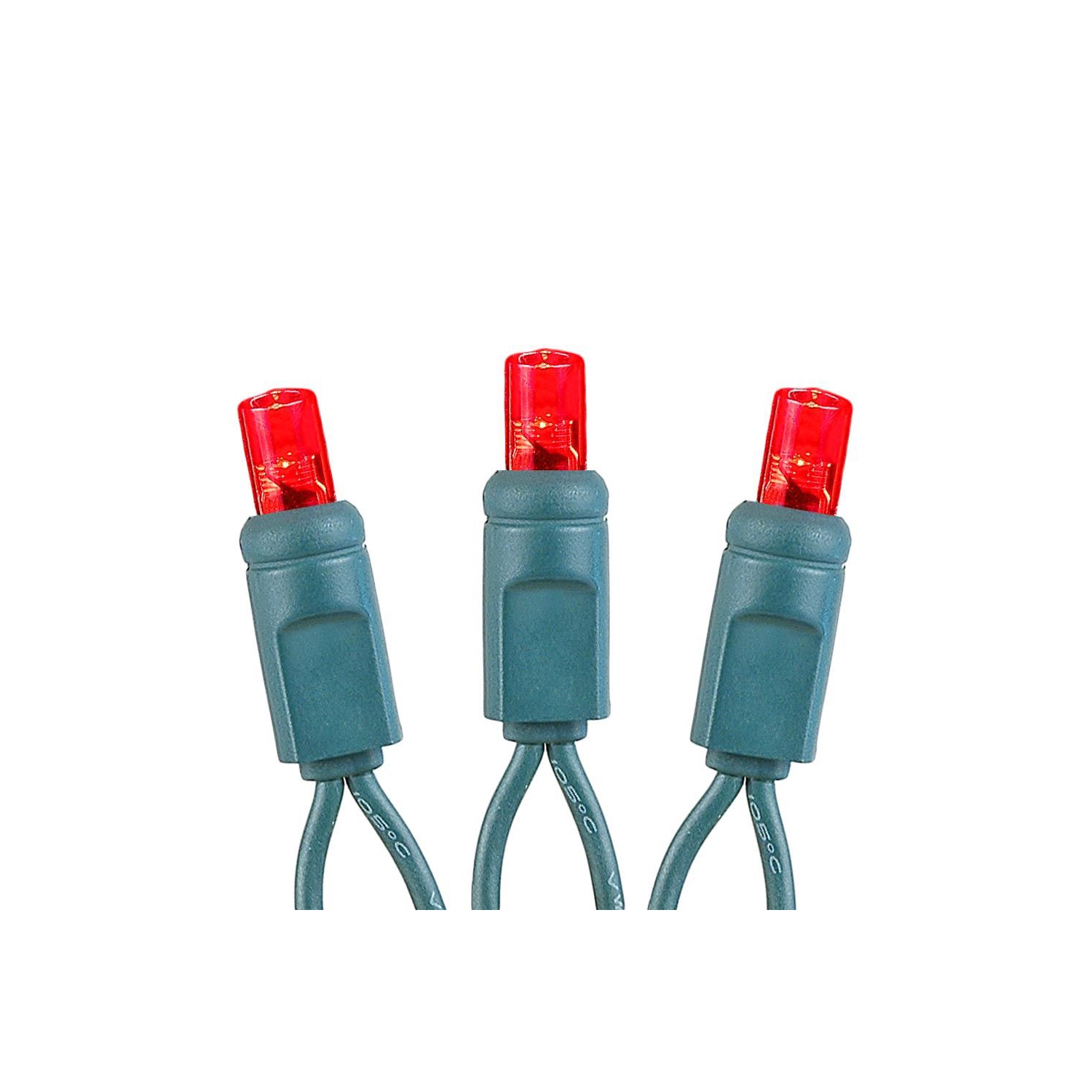 Mini lumières de Noël coaxiales 50&nbsp;pi 100 LED sur fil vert, espacement de 6&nbsp;po, guirlande de lumières de Noël intérieure/extérieure de