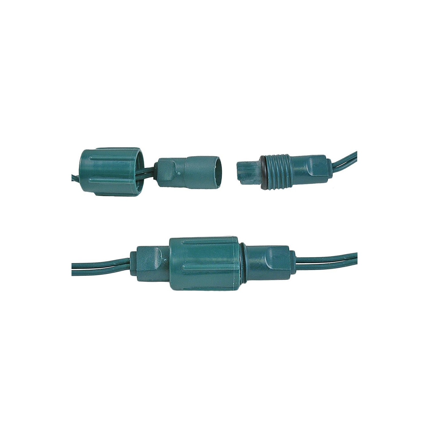 Mini lumières de Noël coaxiales 50&nbsp;pi 100 LED sur fil vert, espacement de 6&nbsp;po, guirlande de lumières de Noël intérieure/extérieure de