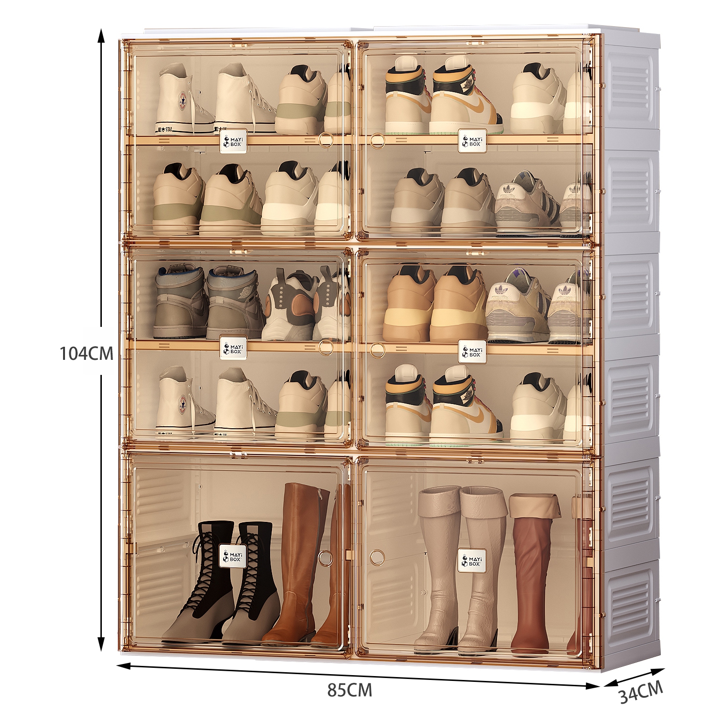 AntBox Shoe Cabinet 5 layers 10 grids Portable Shoe Organizers Storage Boxes with Magnetic Door, Easy Assembly